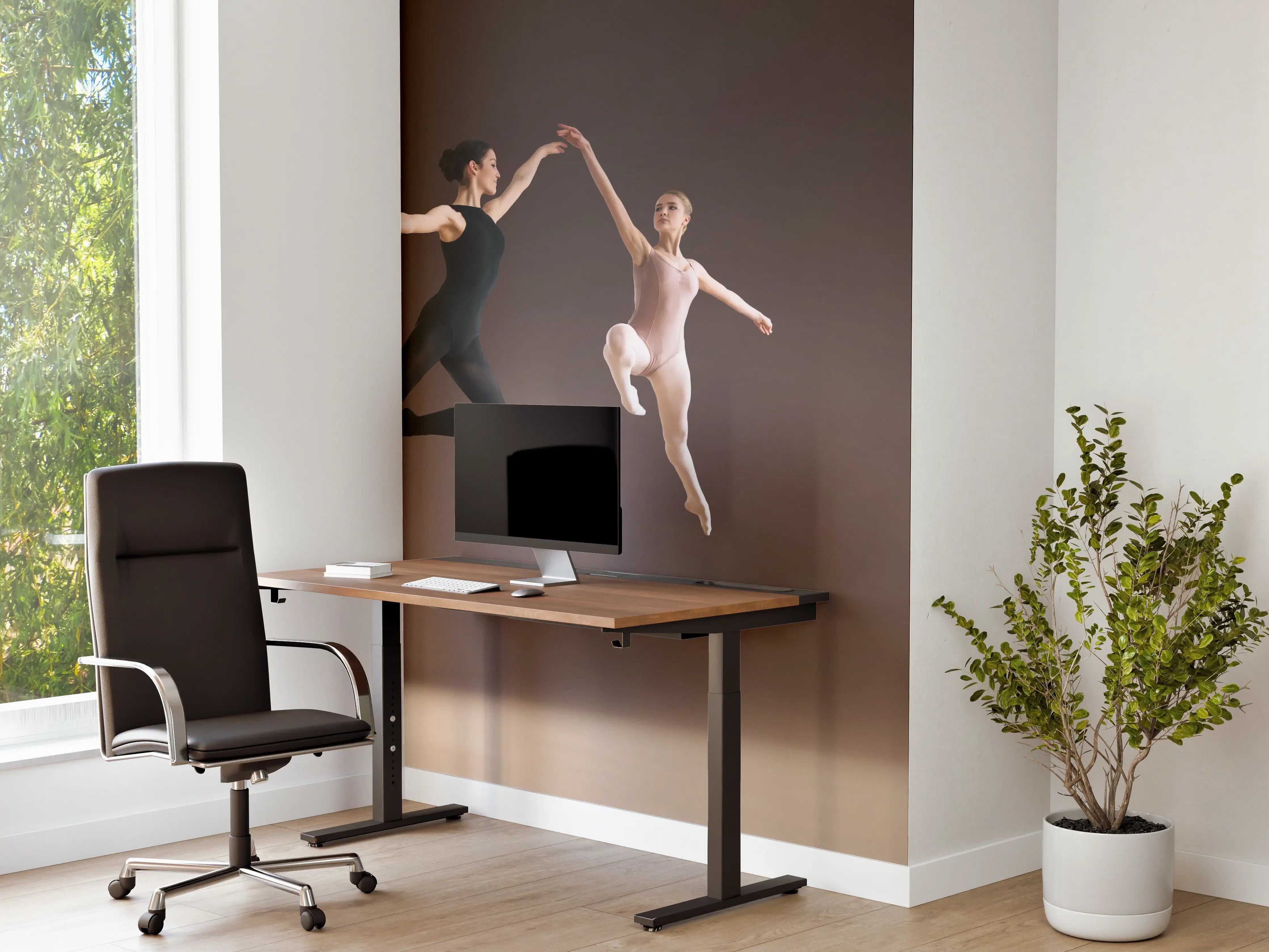 Büro Wandgestaltung - zwei Balletttänzerinnen hoch in der Luft