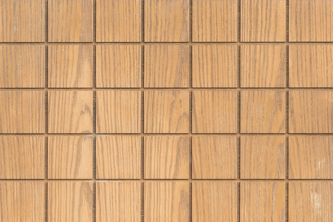 Duschrückwand -  Braunes quadratisches Holzmuster