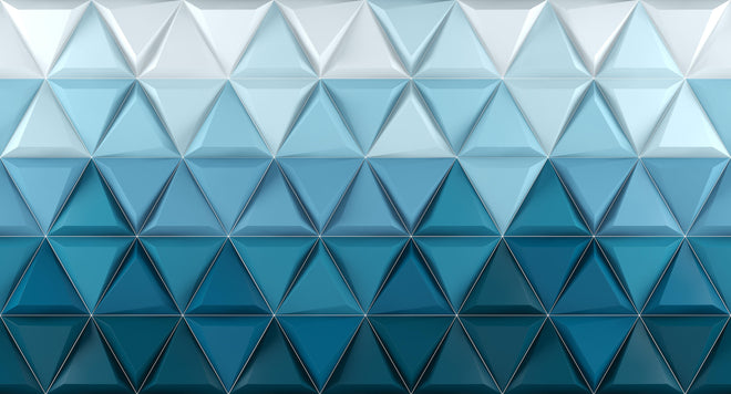 Duschrückwand - 3D Geometrische Weiße und Blaue Hintergrundstruktur