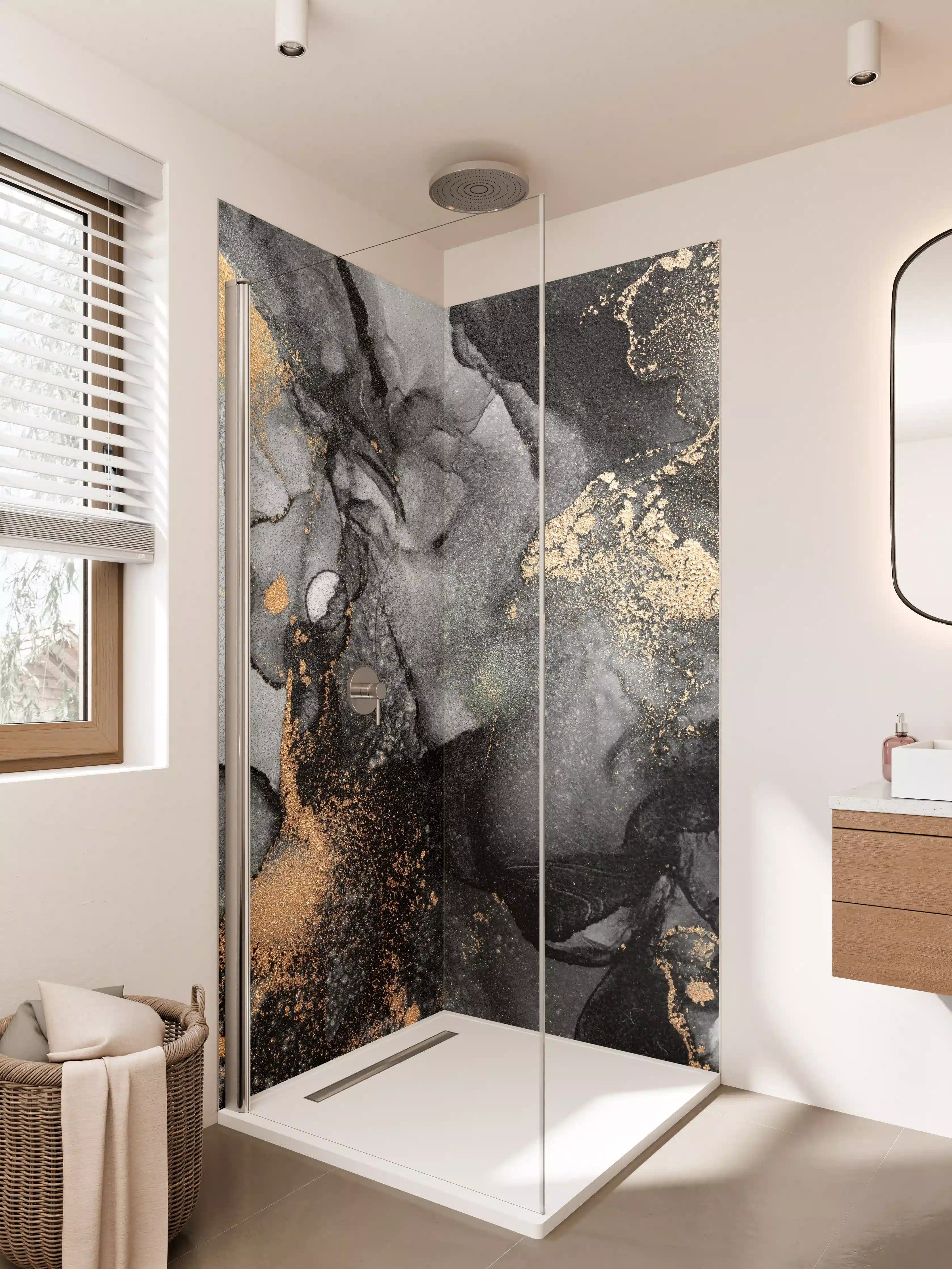 Duschrückwand - Abstrakte Kunst - Flüssigmalerei