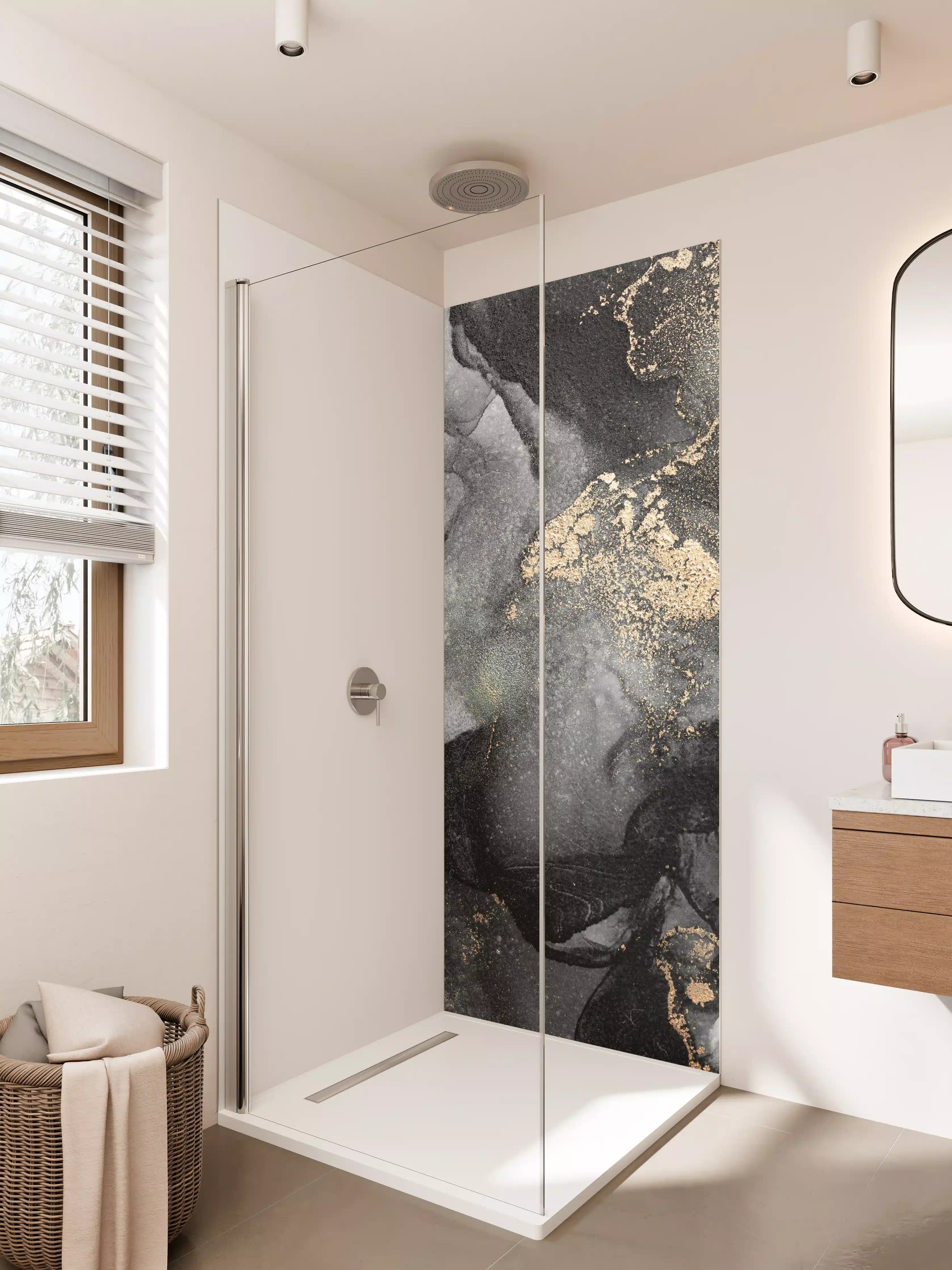 Duschrückwand - Abstrakte Kunst - Flüssigmalerei