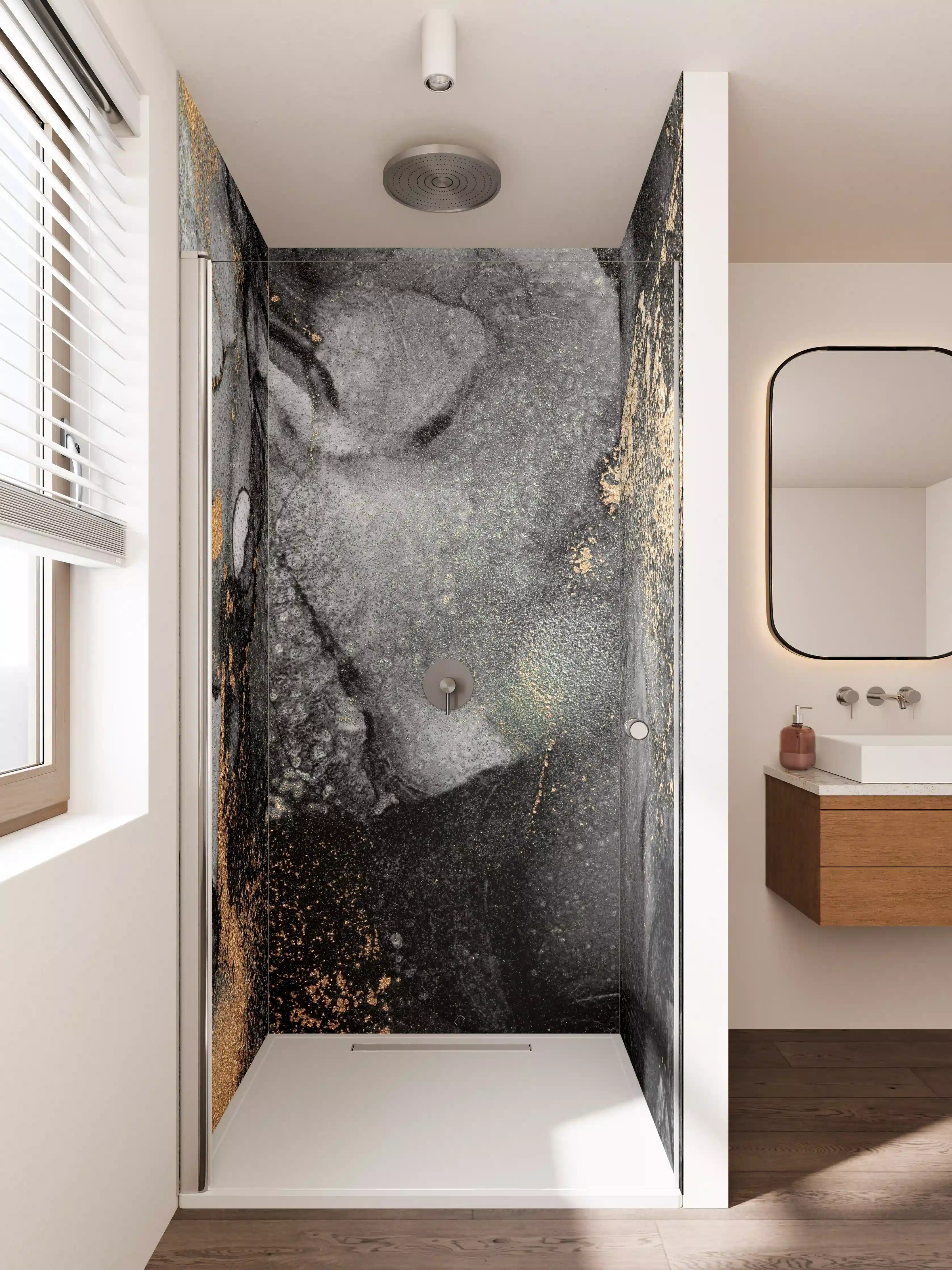 Duschrückwand - Abstrakte Kunst - Flüssigmalerei