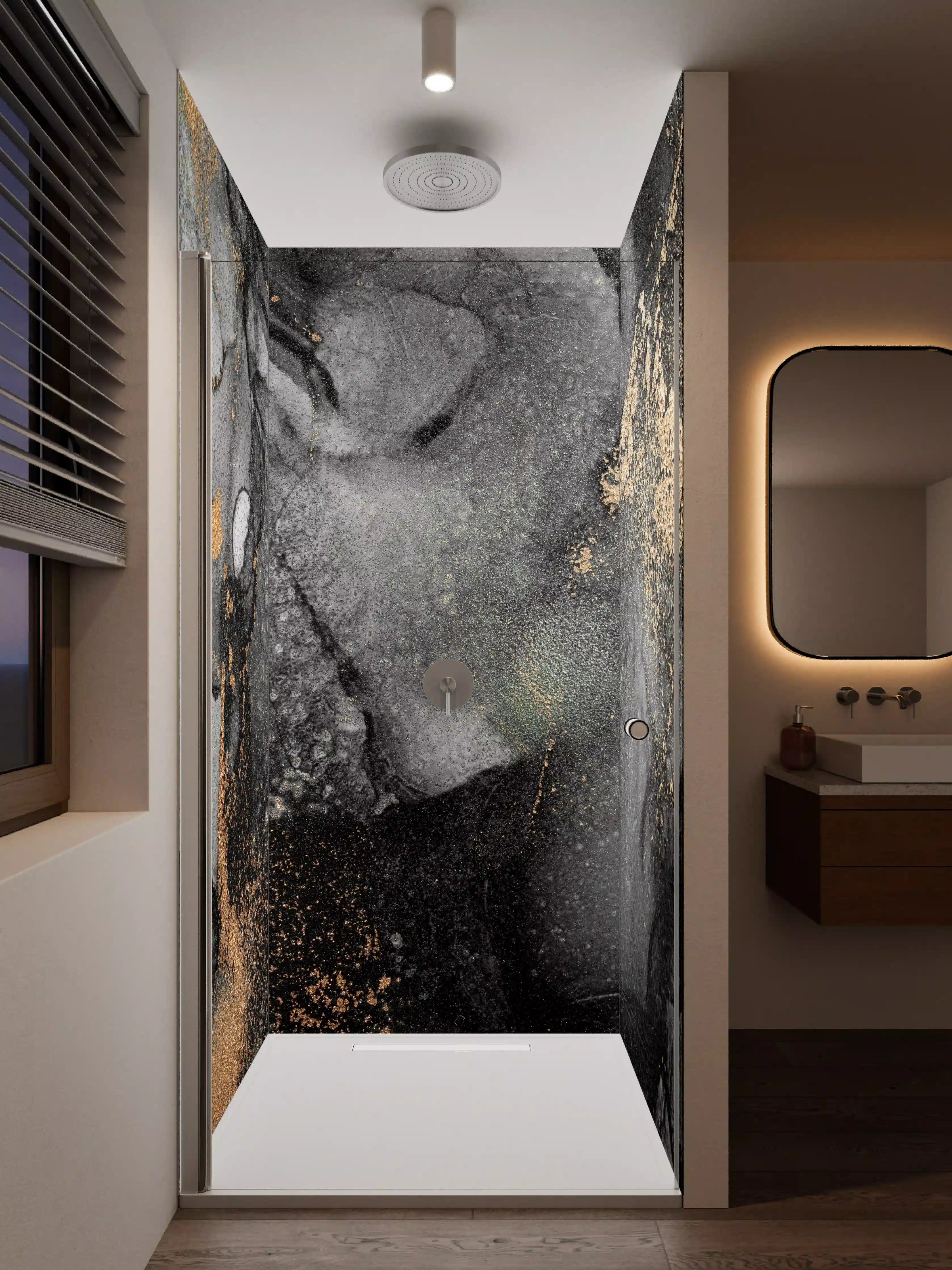 Duschrückwand - Abstrakte Kunst - Flüssigmalerei