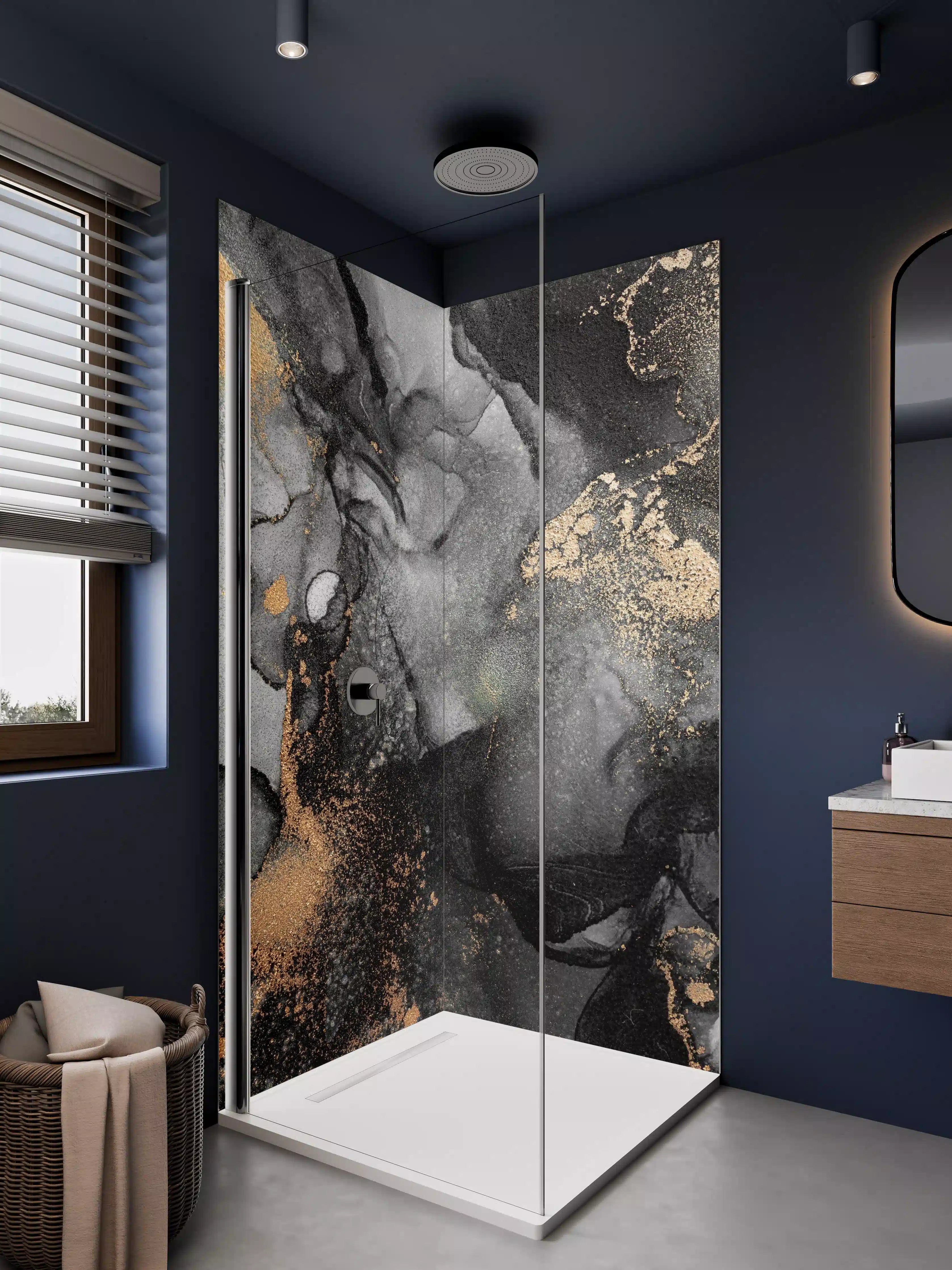 Duschrückwand - Abstrakte Kunst - Flüssigmalerei