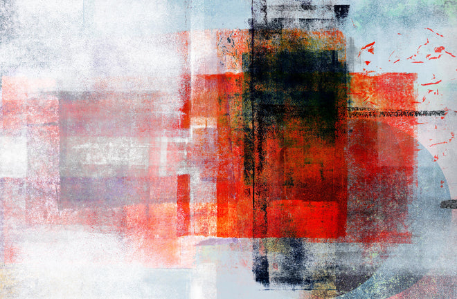 Duschrückwand - Abstrakte Kunst Rot Grau Textur