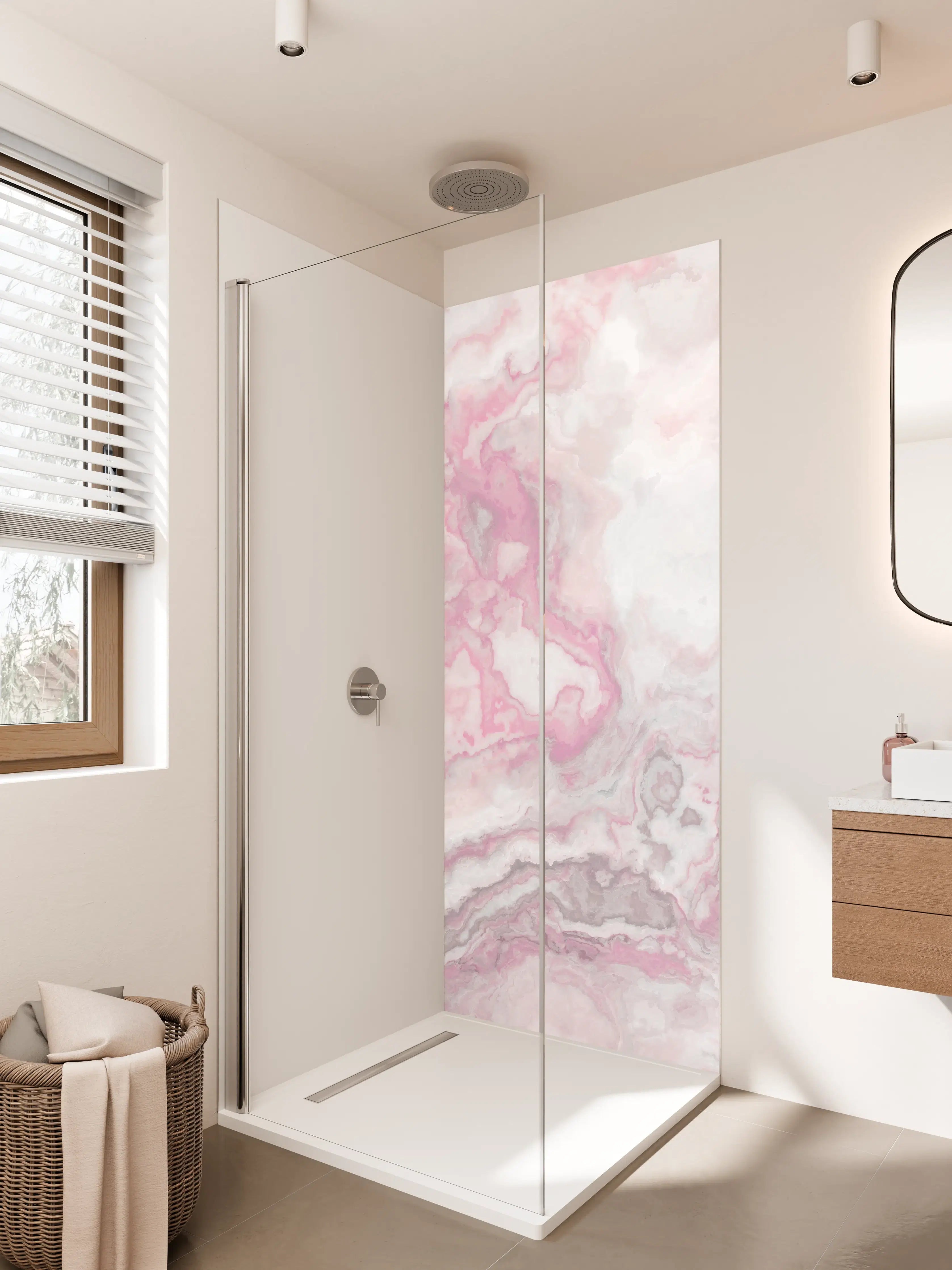 Duschrückwand - Abstrakte Marmor Struktur - Aquarelldarstellung