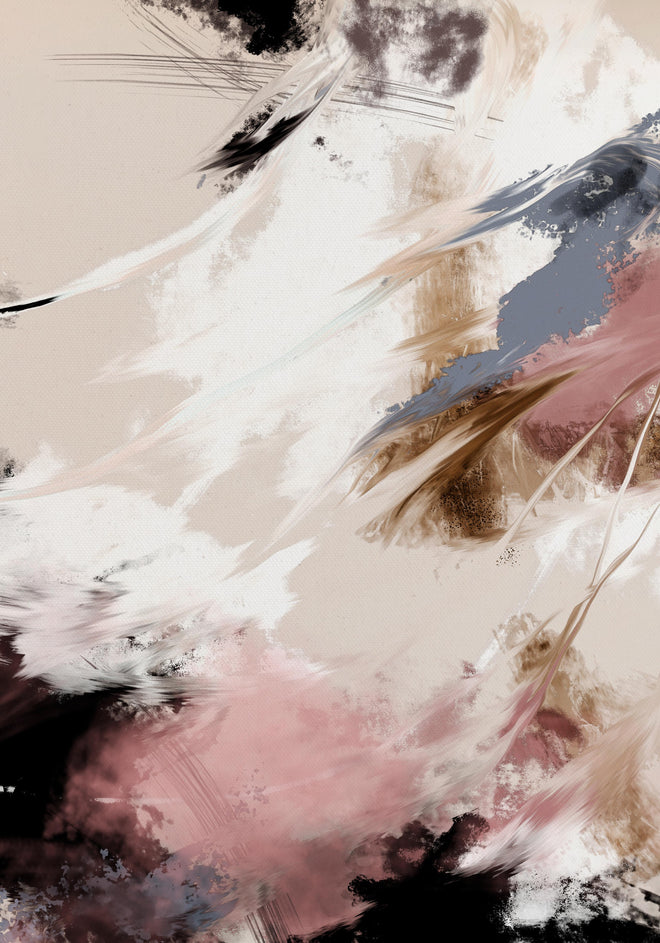 Duschrückwand - Abstraktes Gemälde - Wolken Muster