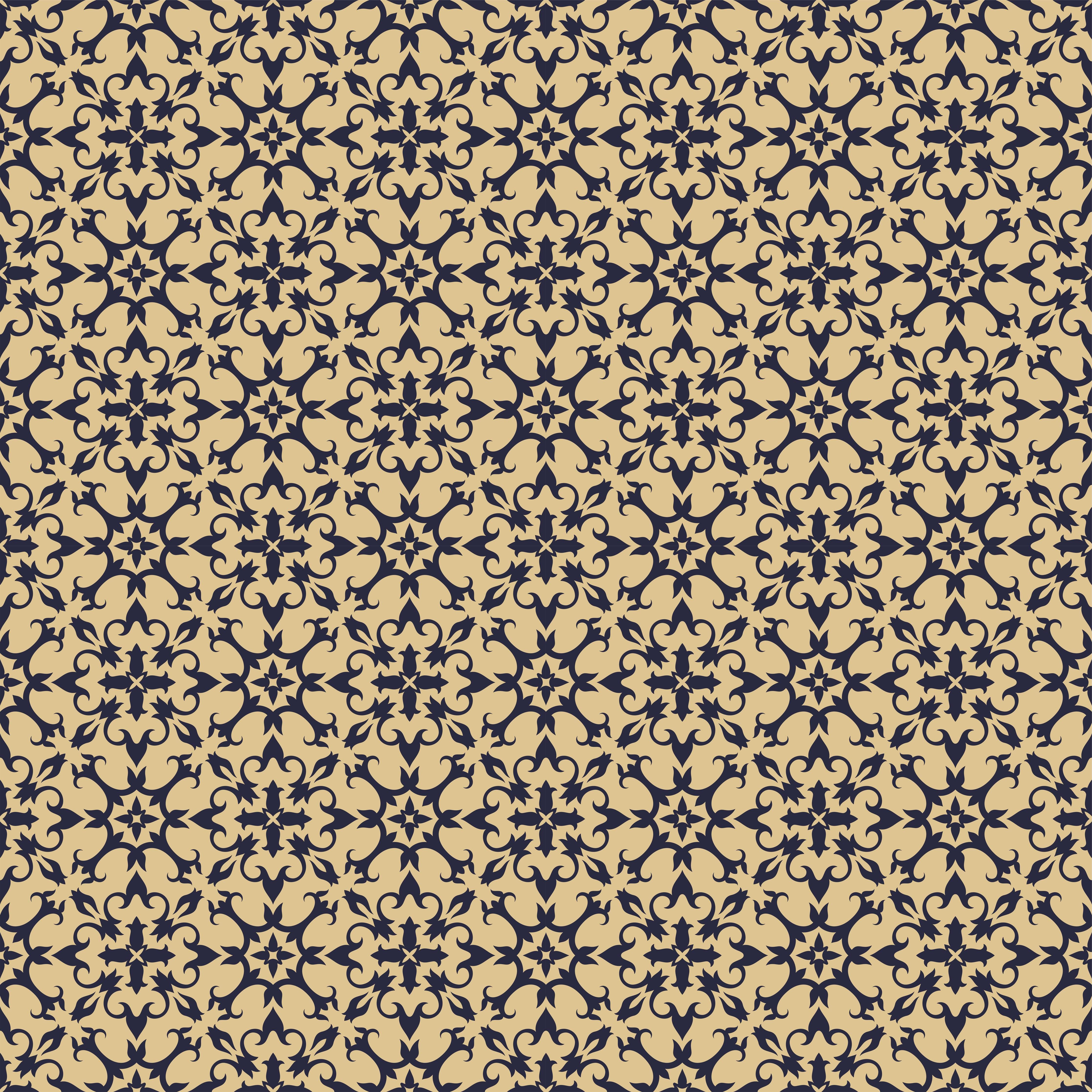 Duschrückwand-Barockes Blumendesign Textilmuster Beige