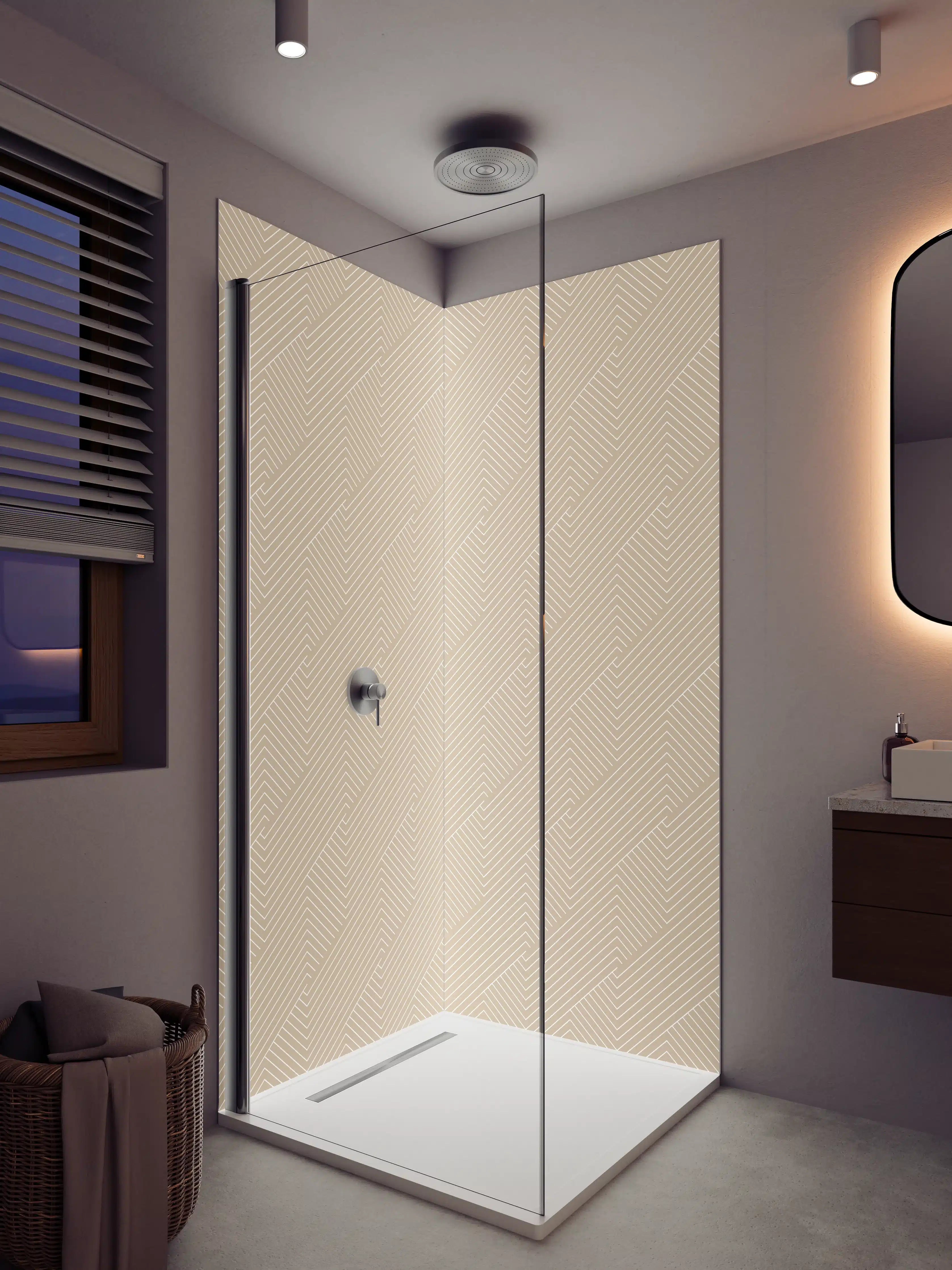 Duschrückwand - Beige geometrische Design-Textur
