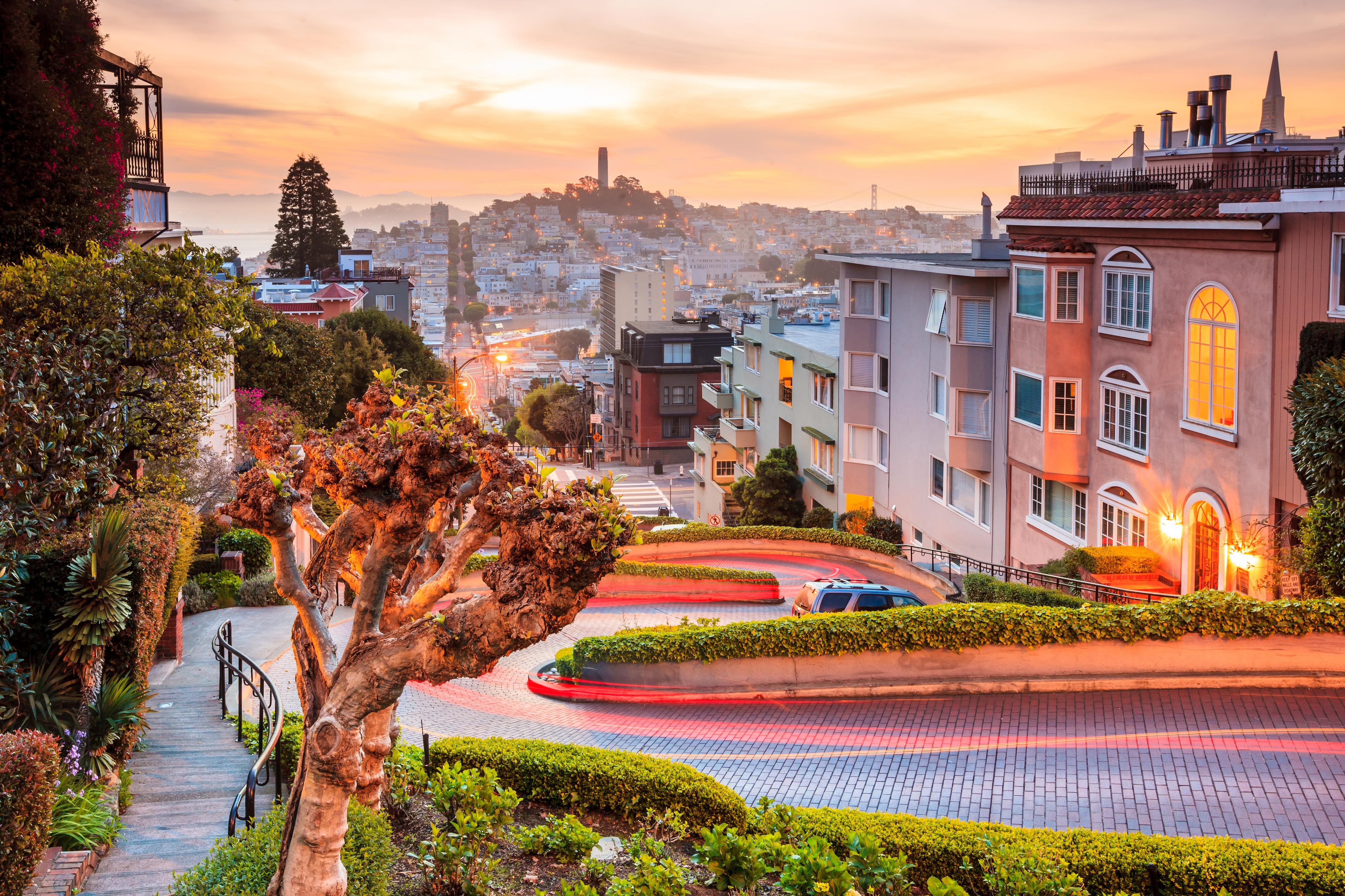 Duschrückwand-Berühmte Lombard Street in San Francisco