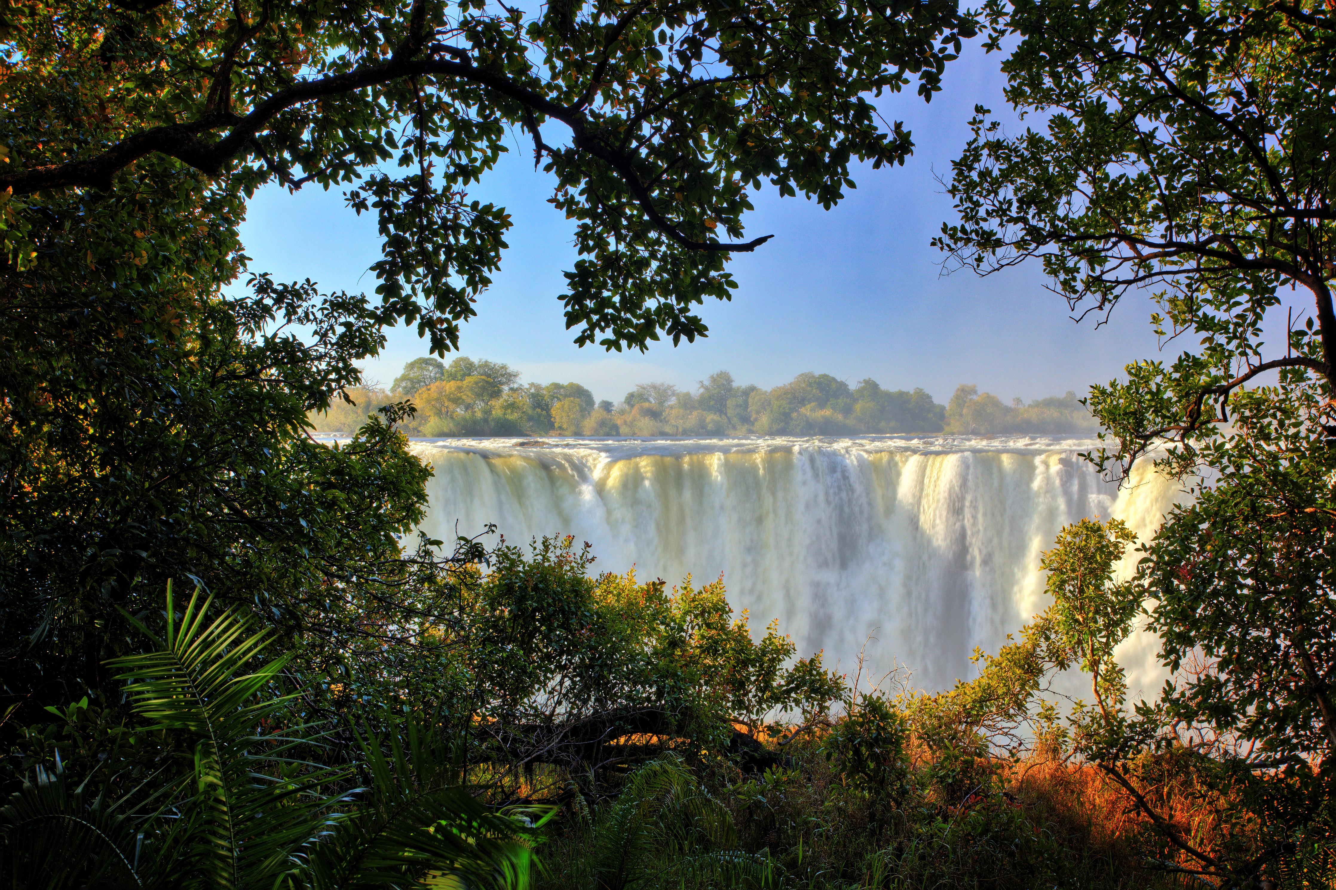 Duschrückwand-Besondere Perspektive auf Victoria Falls