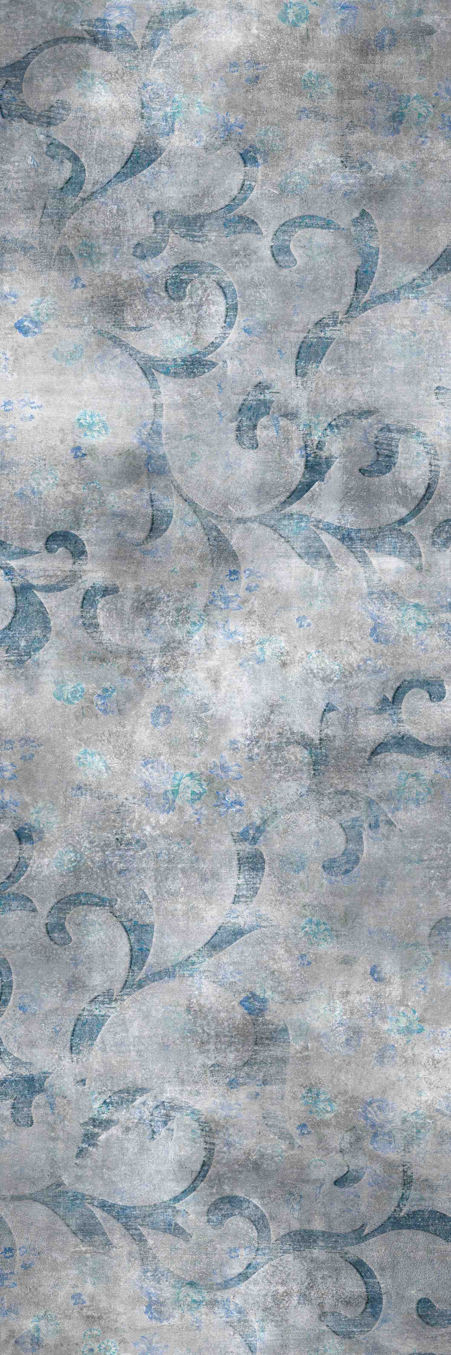 Duschrückwand-Blaues Blätter Muster - Zement