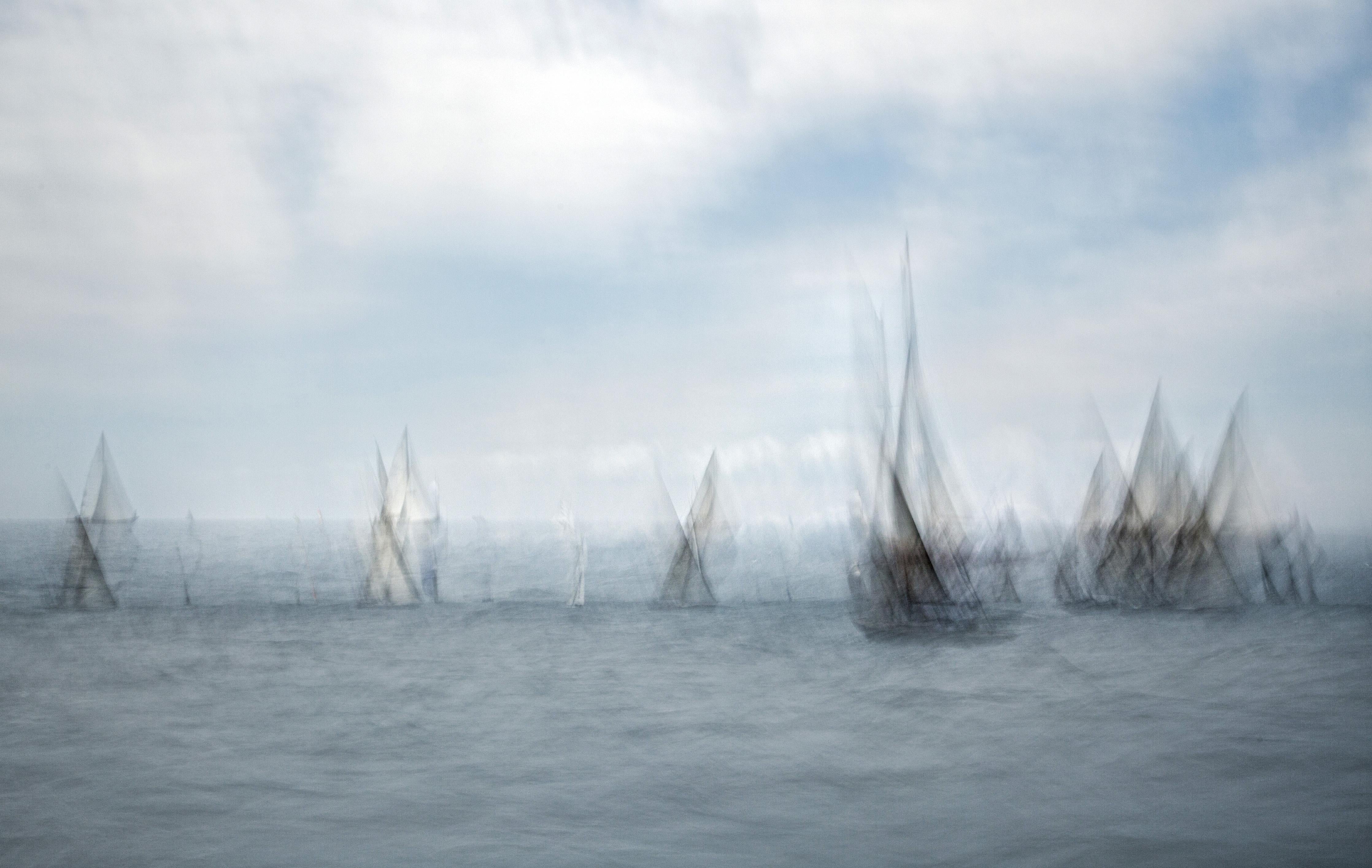 Duschrückwand-Boote im Meer - Unscharf