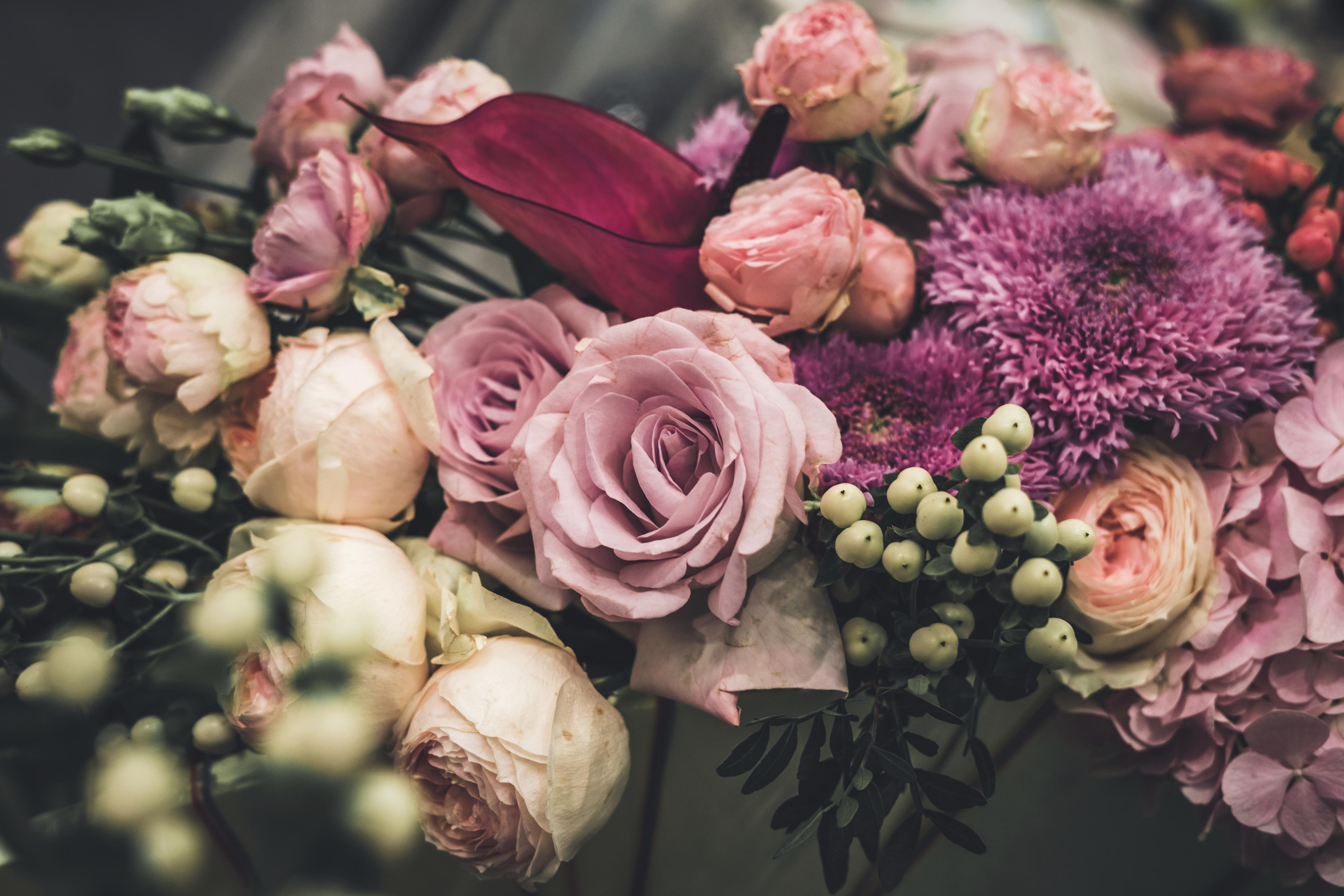 Duschrückwand-Buntes Blumenbouquet