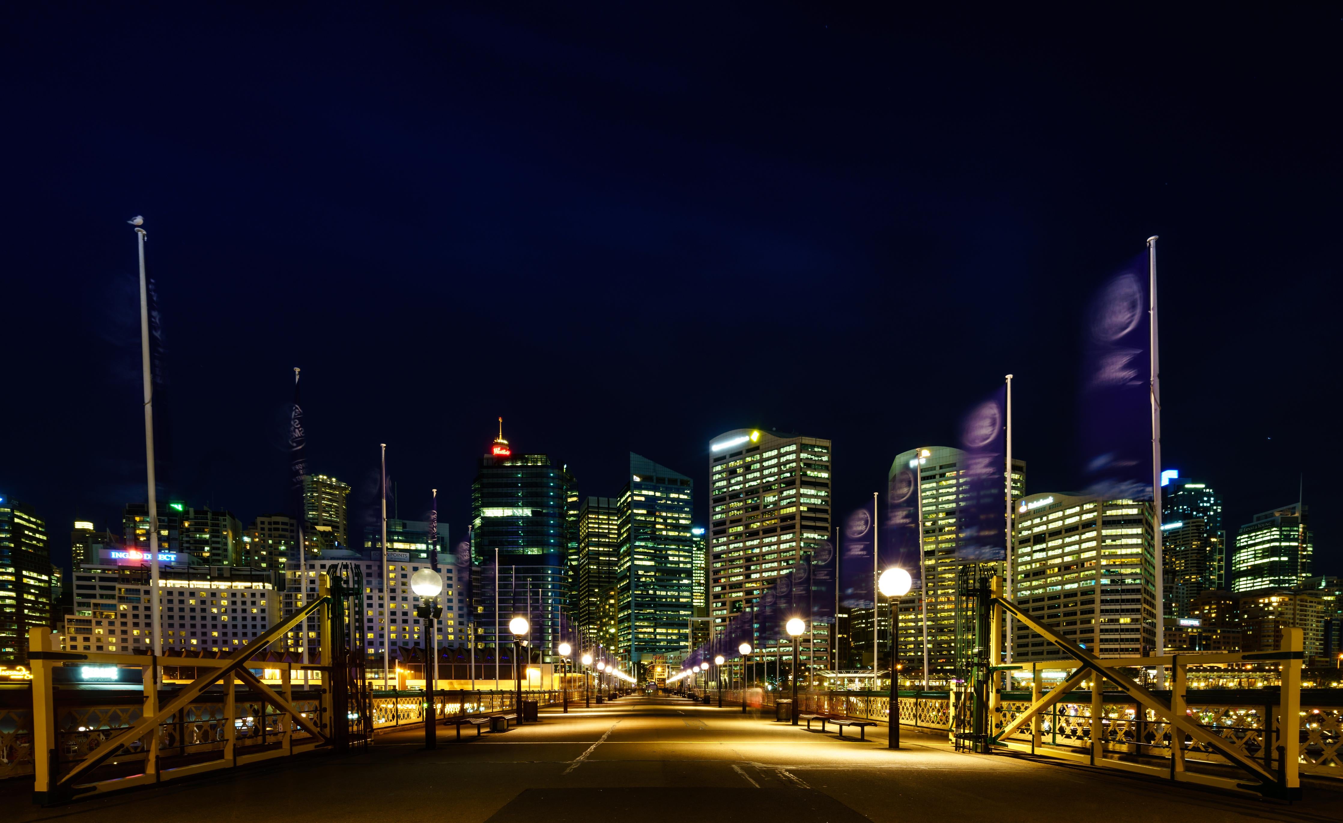 Duschrückwand-Darling Harbour bei Nacht