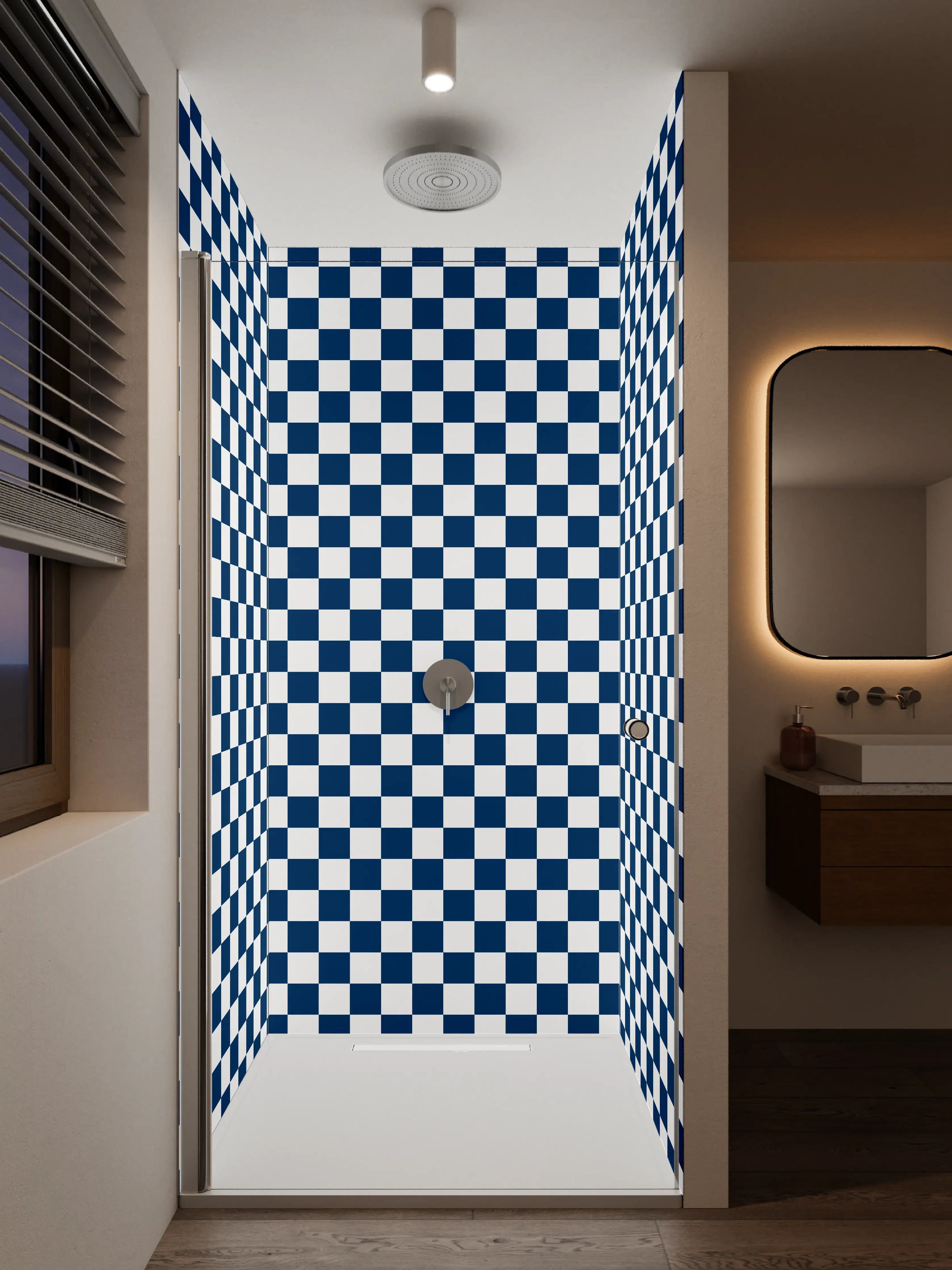 Duschrückwand - Dunkles Geometrisches Mustermotiv