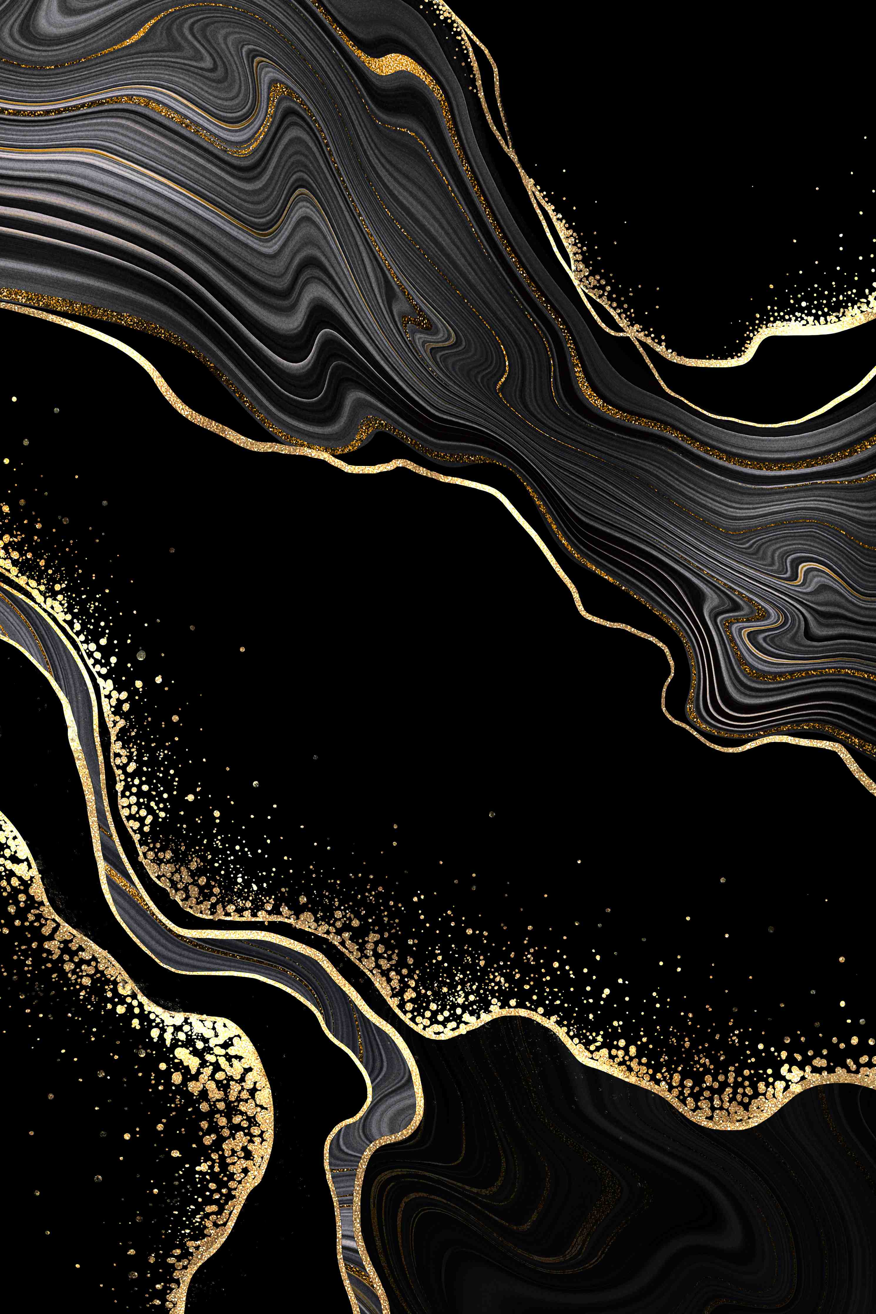 Duschrückwand-Luxus Schwarz-Gold-Marmor-Muster