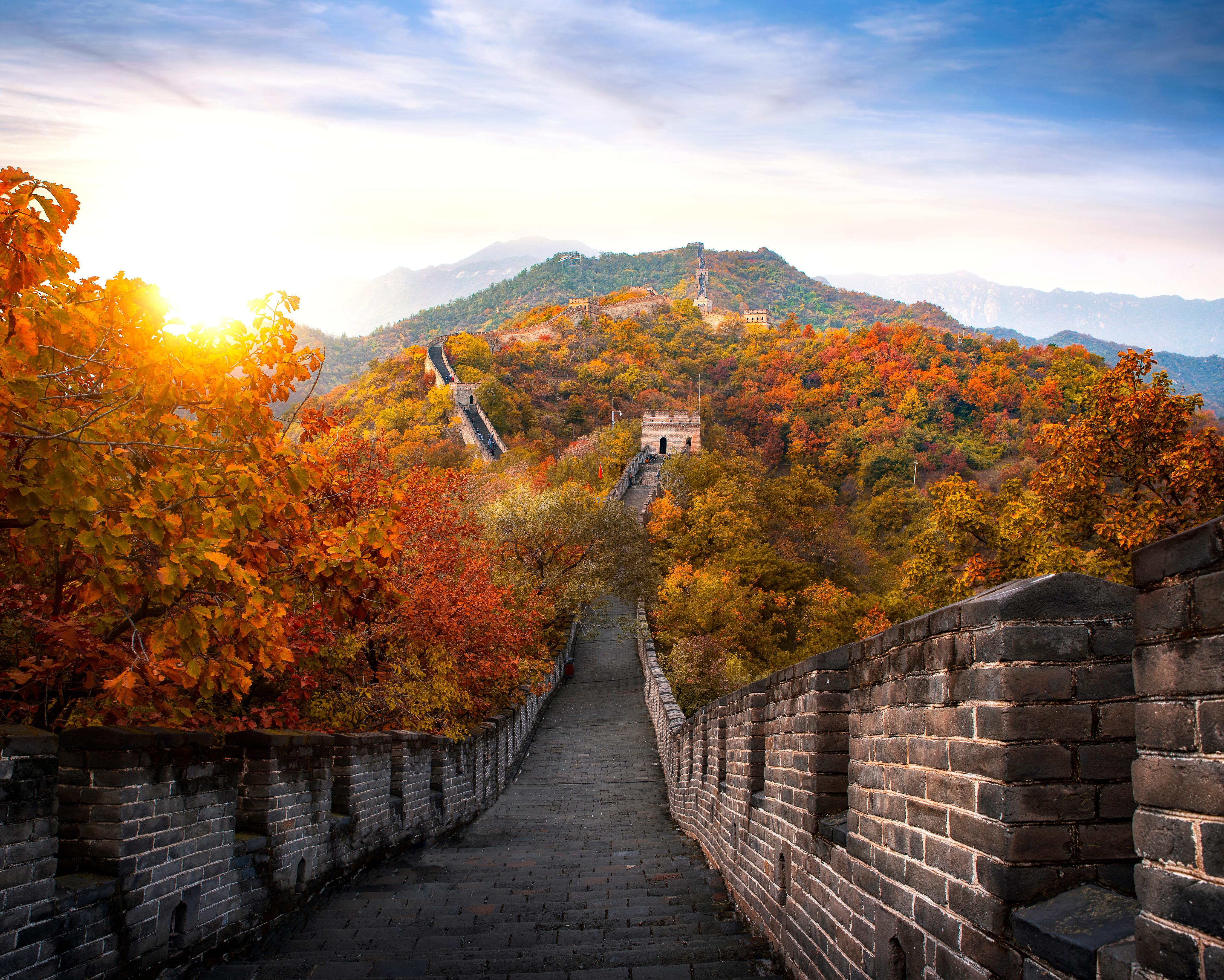 Duschrückwand-Chinesische Mauer im Herbst