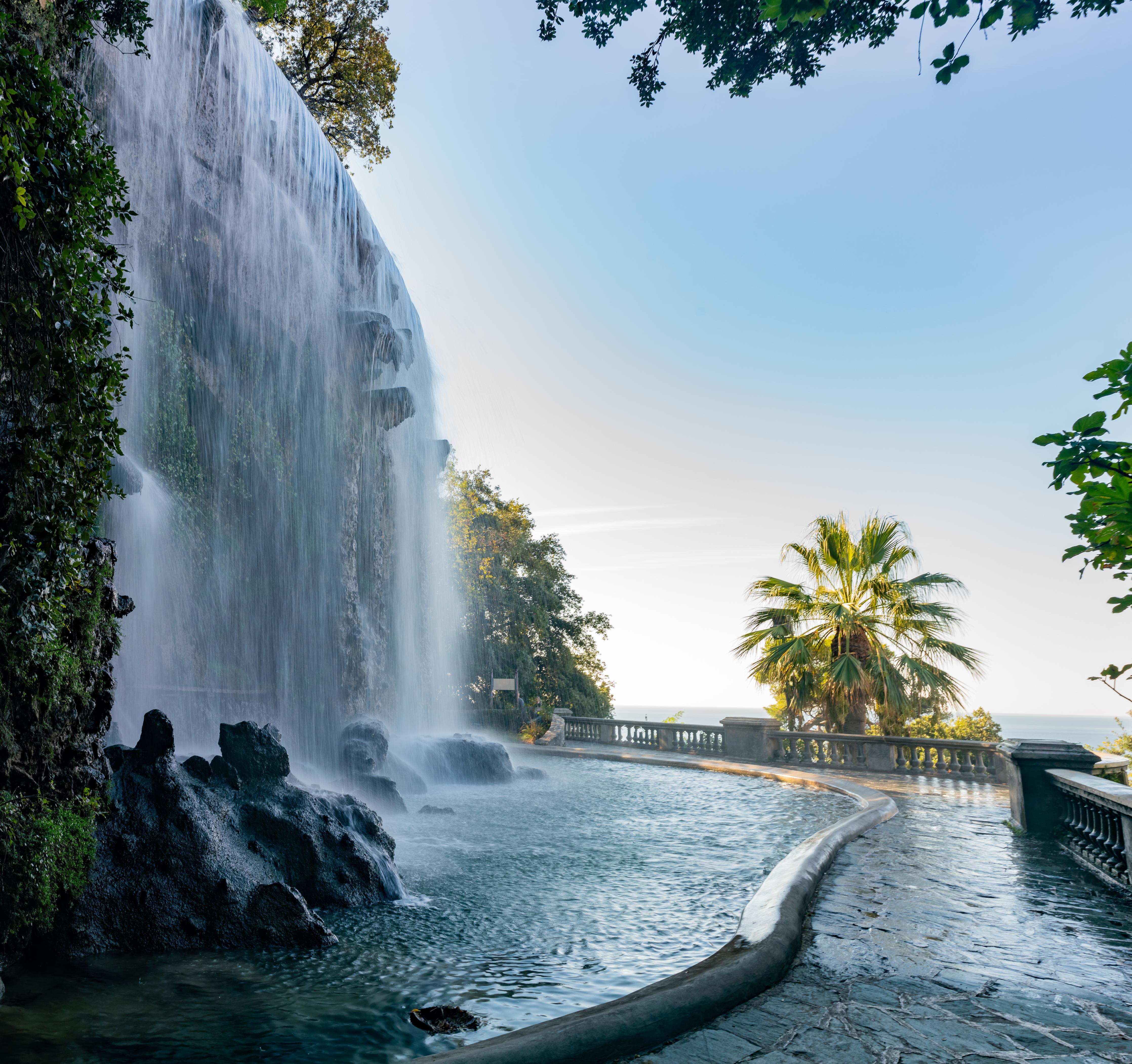 Duschrückwand-Der Wasserfall Cascade Du Casteu in Castel Hill