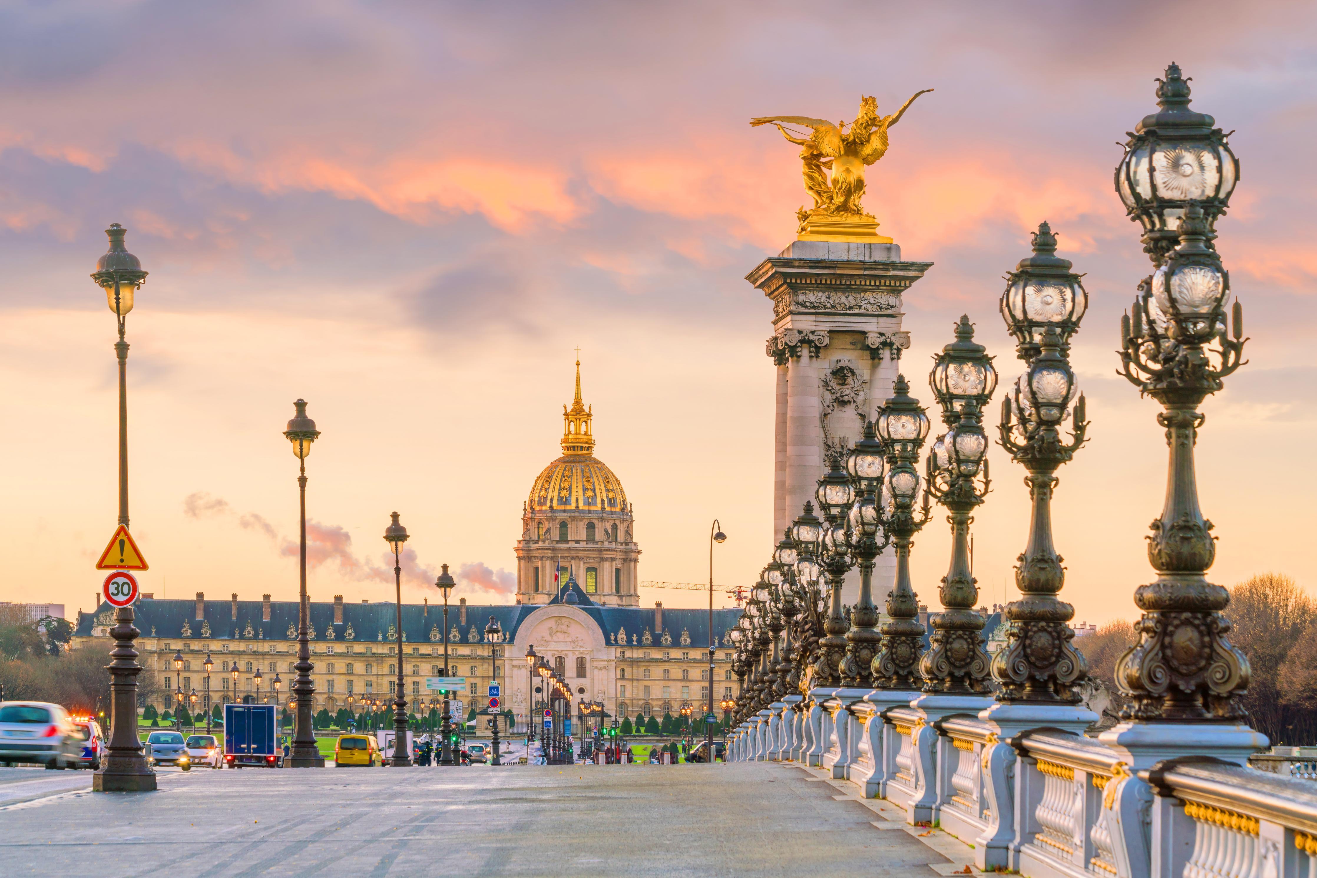 Duschrückwand-Die Pont Alexandre III Brücke über die Seine in Paris