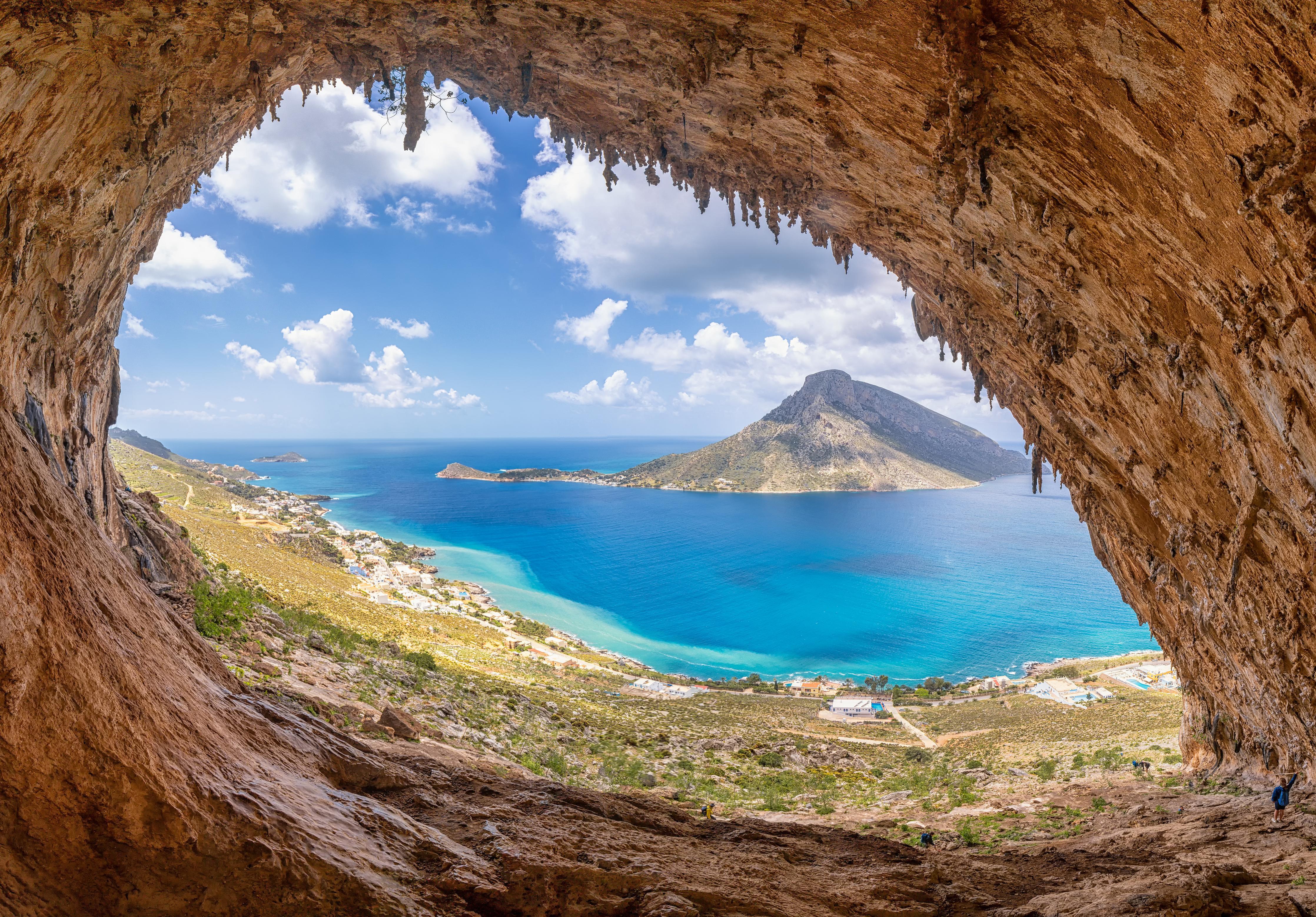 Duschrückwand-Die berühmte Grande Grotta mit Blick aufs Meer