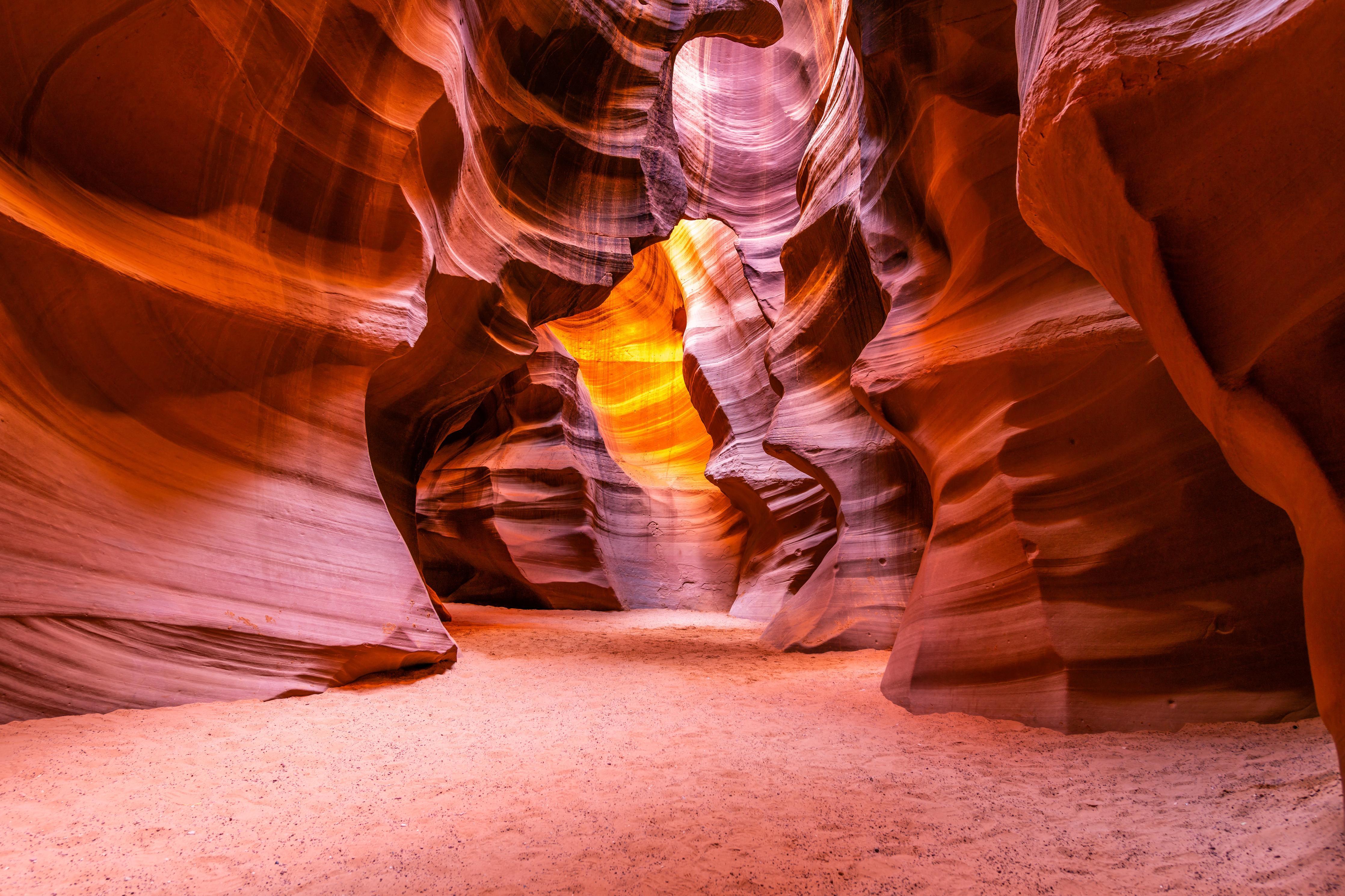 Duschrückwand-Grund des Antelope Canyon in Arizona