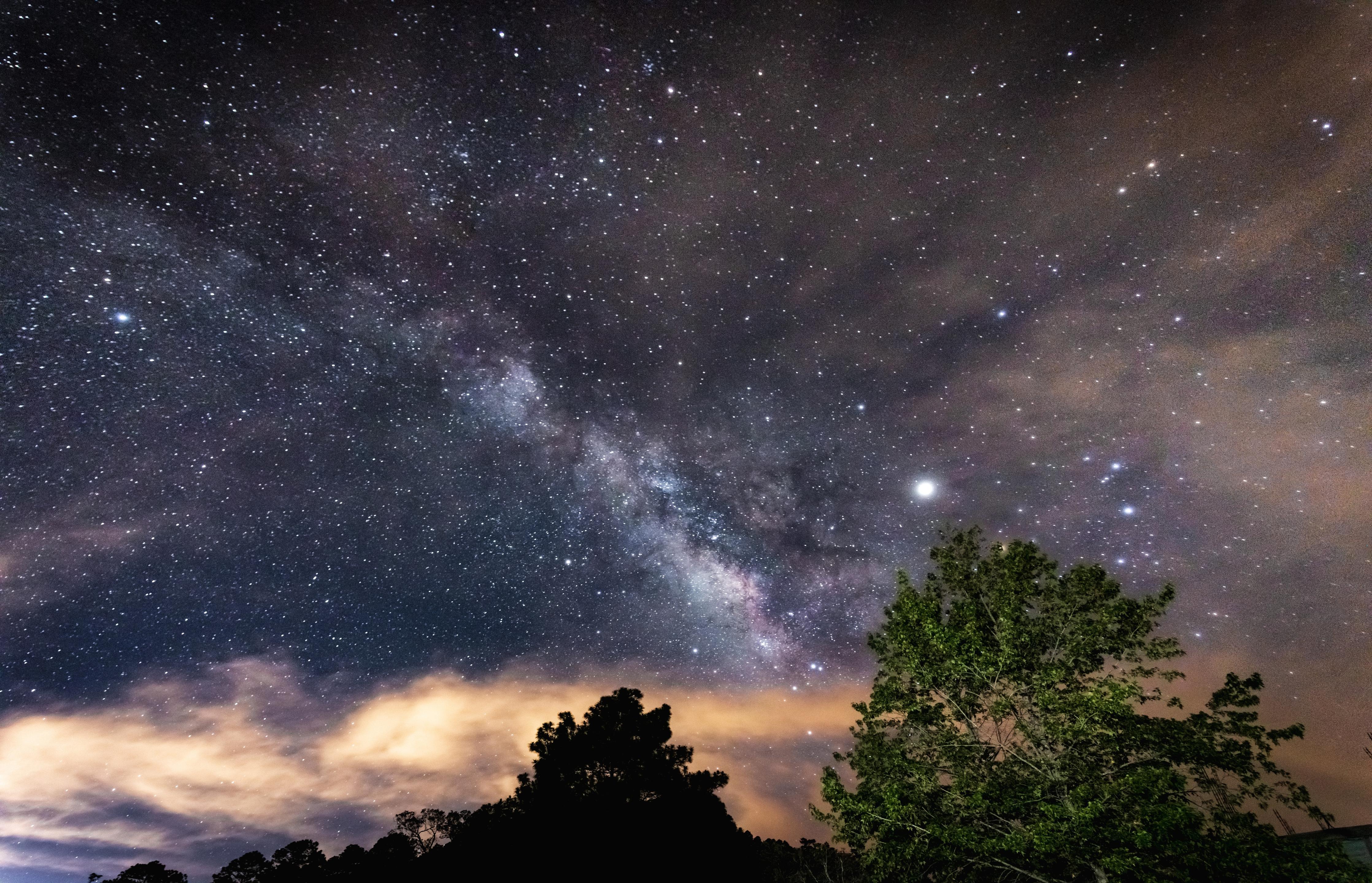 Duschrückwand-Sterne im Himmel bei Nacht