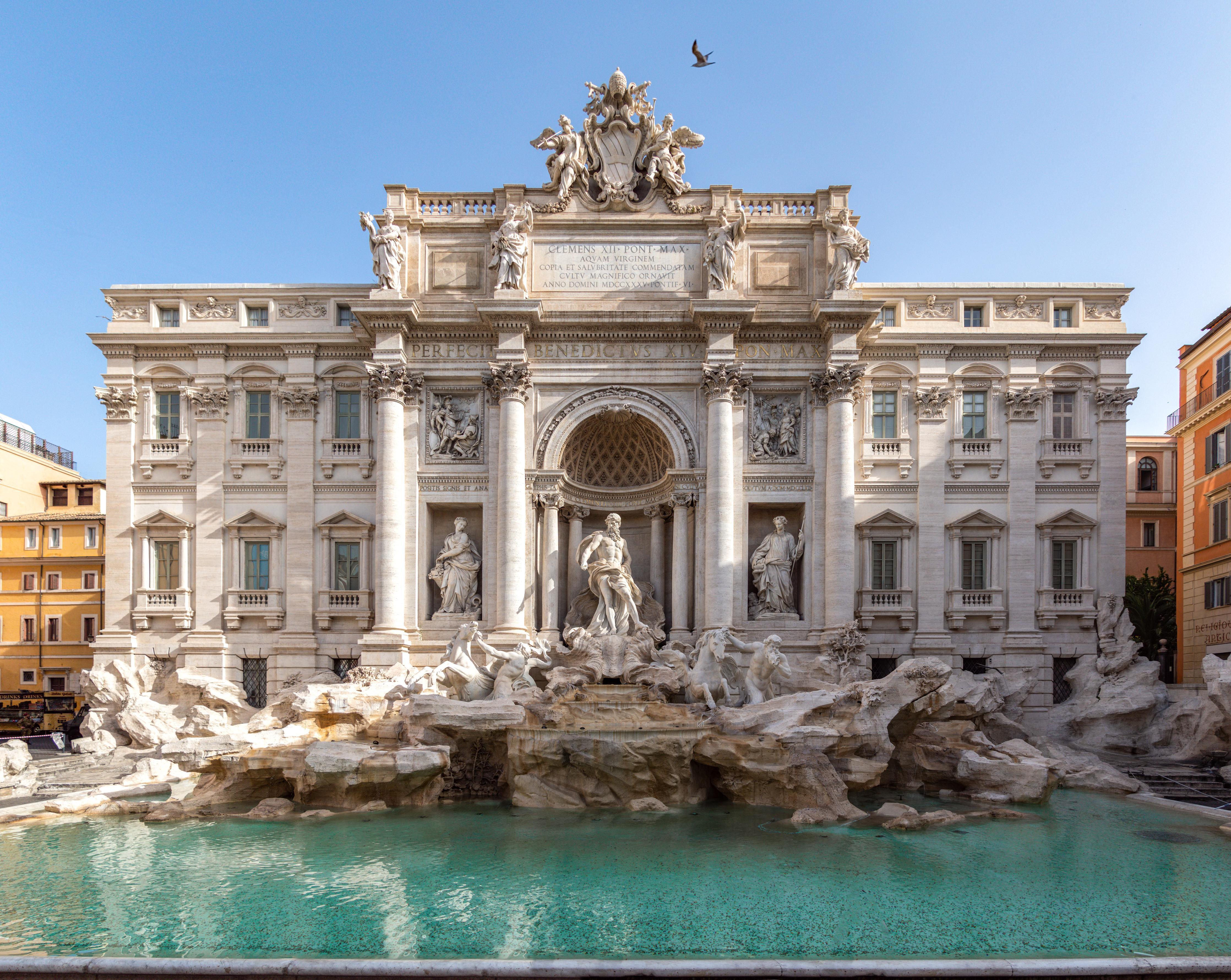 Duschrückwand-Trevi-Brunnen am Morgen in Rom