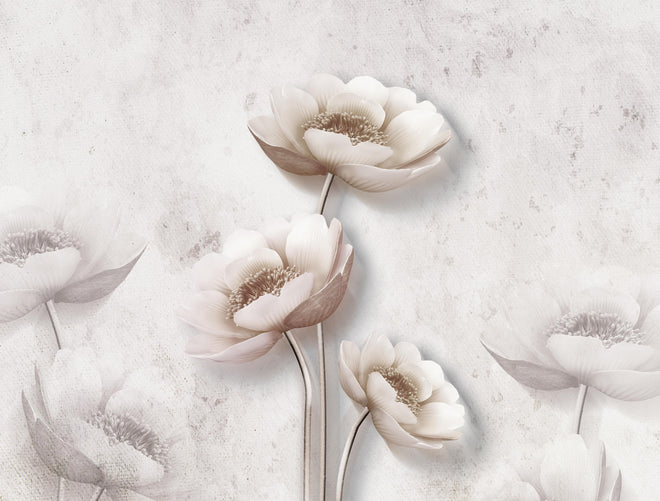 Duschrückwand - Weiße Blume Retrostil