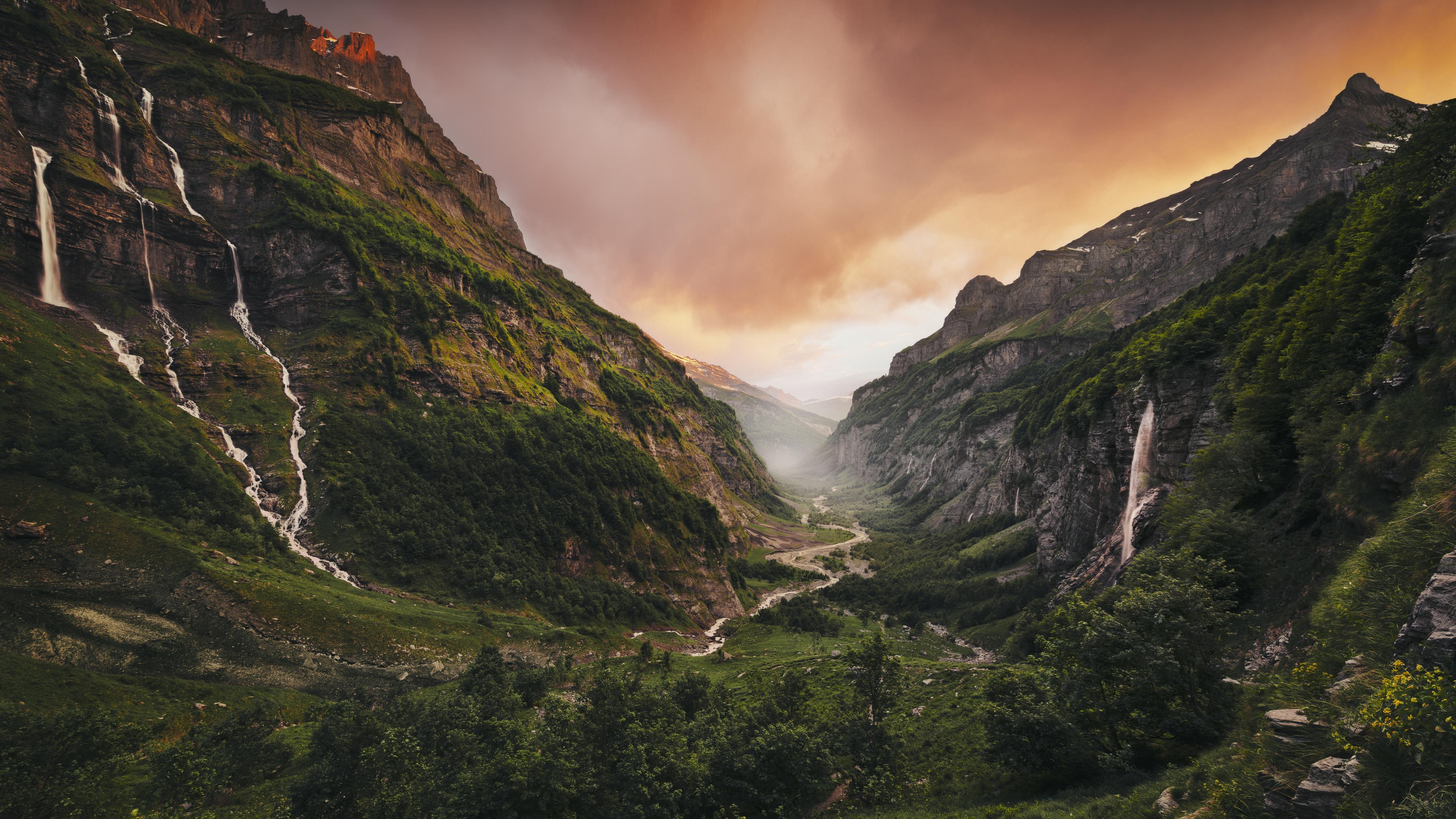 Duschrückwand-Epische Alpenlandschaft mit Sonnenuntergang