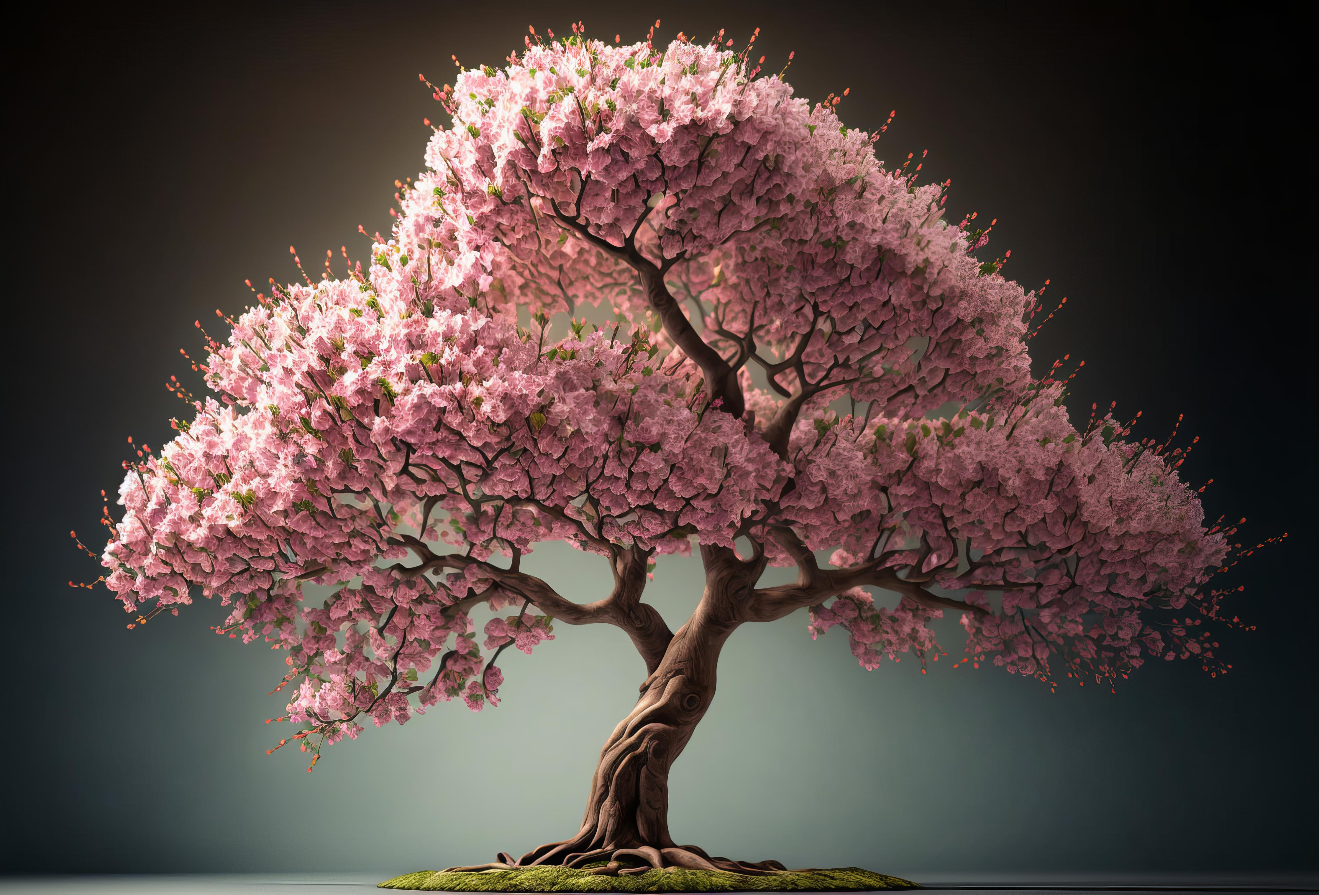 Duschrückwand-Frühlingszeit Kirschblüte Sakura Baum - KI generiert