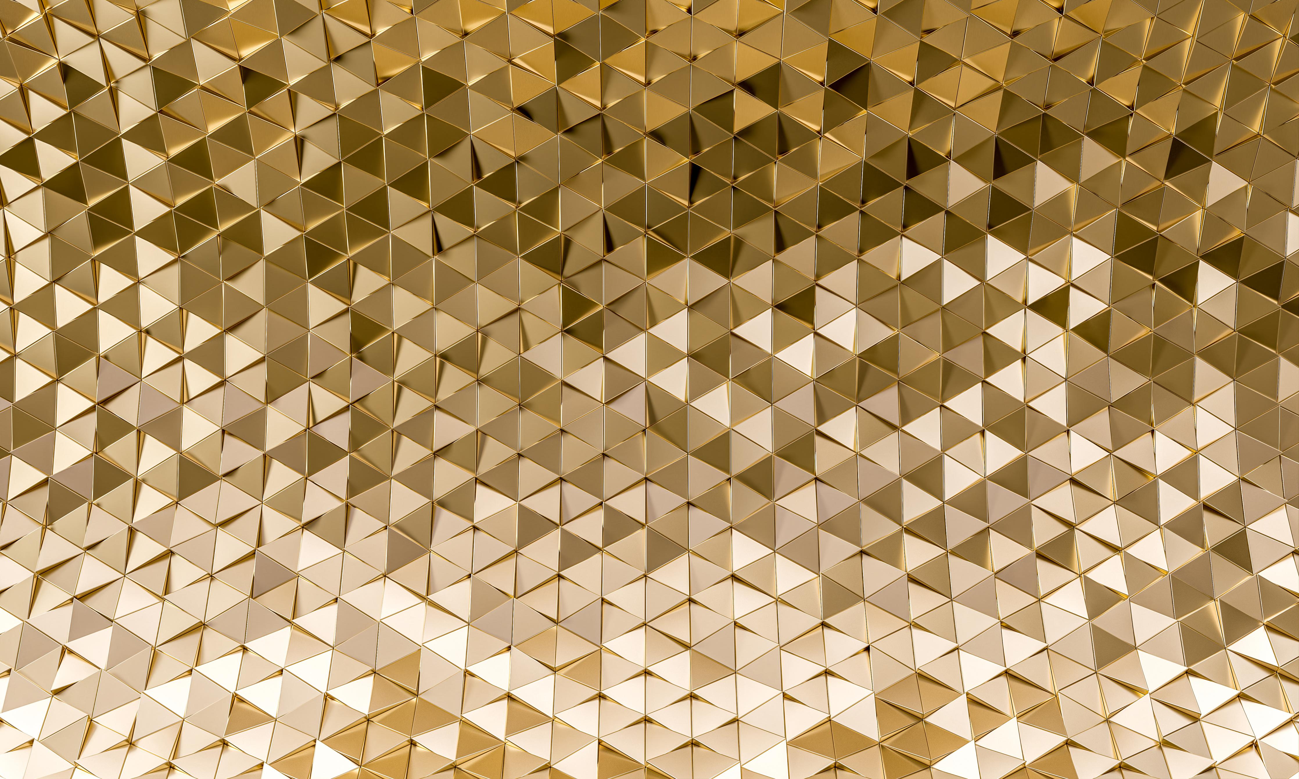 Duschrückwand-Geometrisches Gold-Dreieck-Kurvenmuster