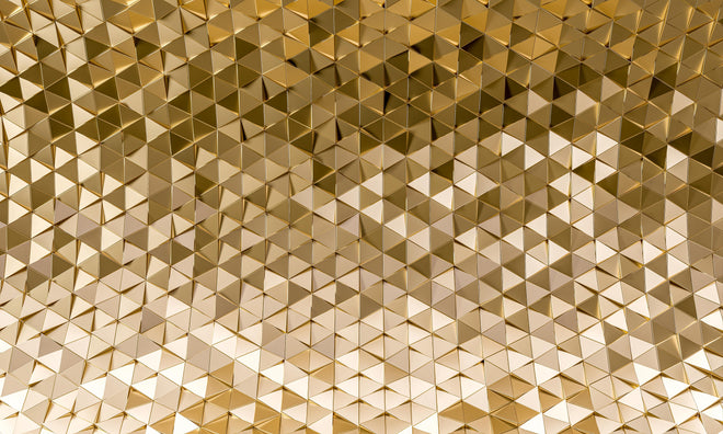 Duschrückwand - Geometrisches Gold-Dreieck-Kurvenmuster