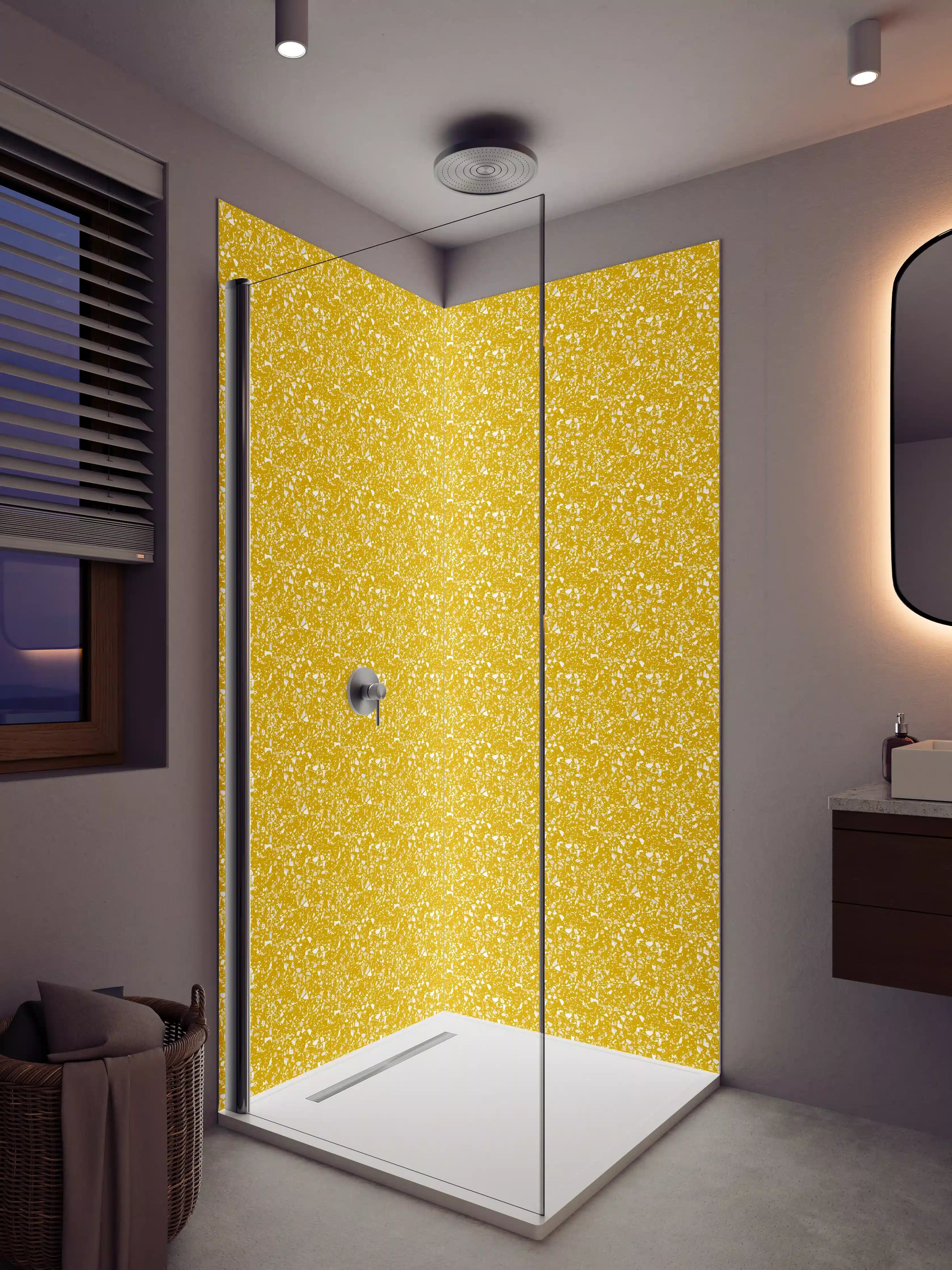 Duschrückwand - Glamouröser Goldglitzer-Hintergrund