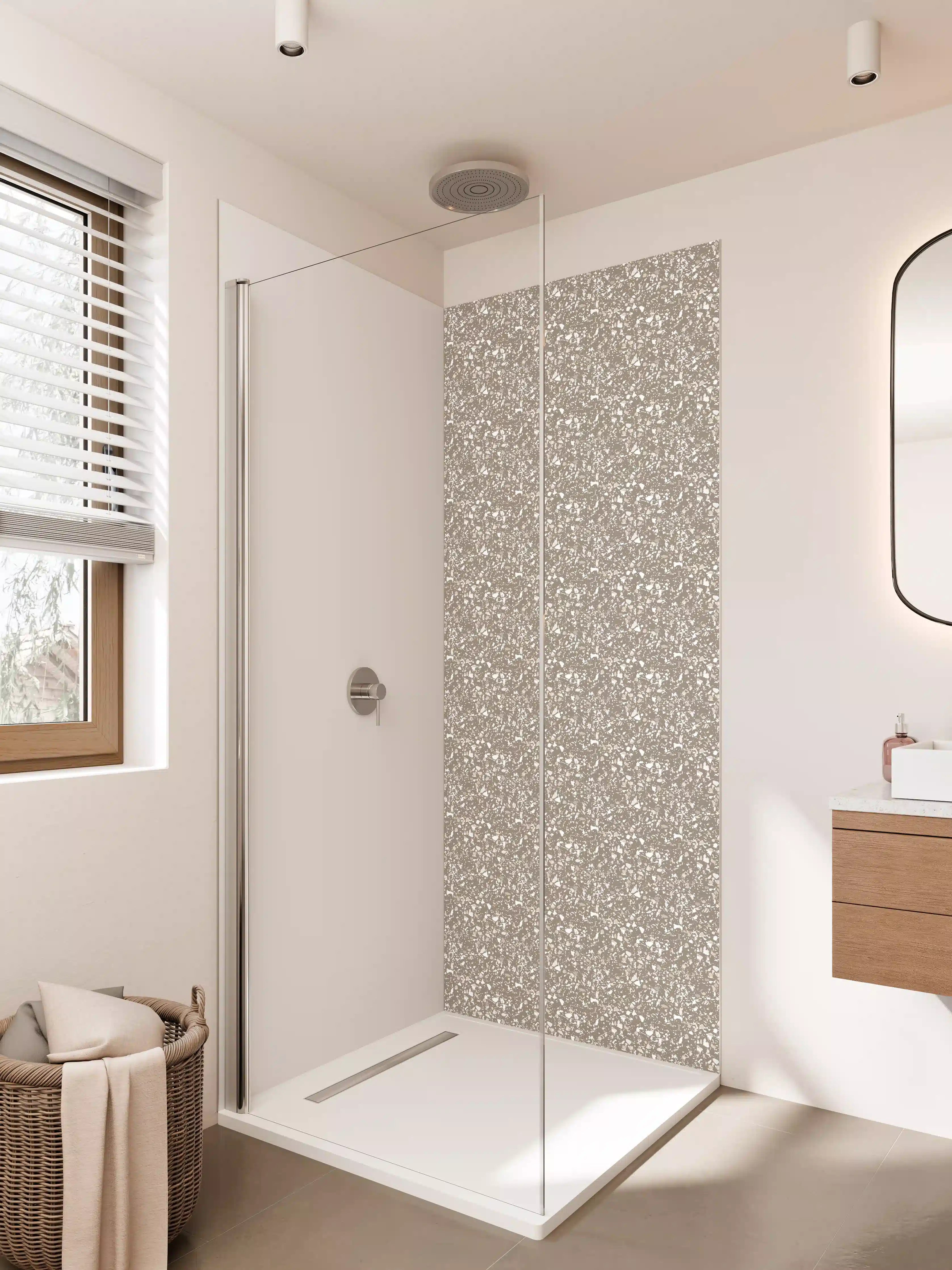 Duschrückwand - Glittering Beige Sparkle