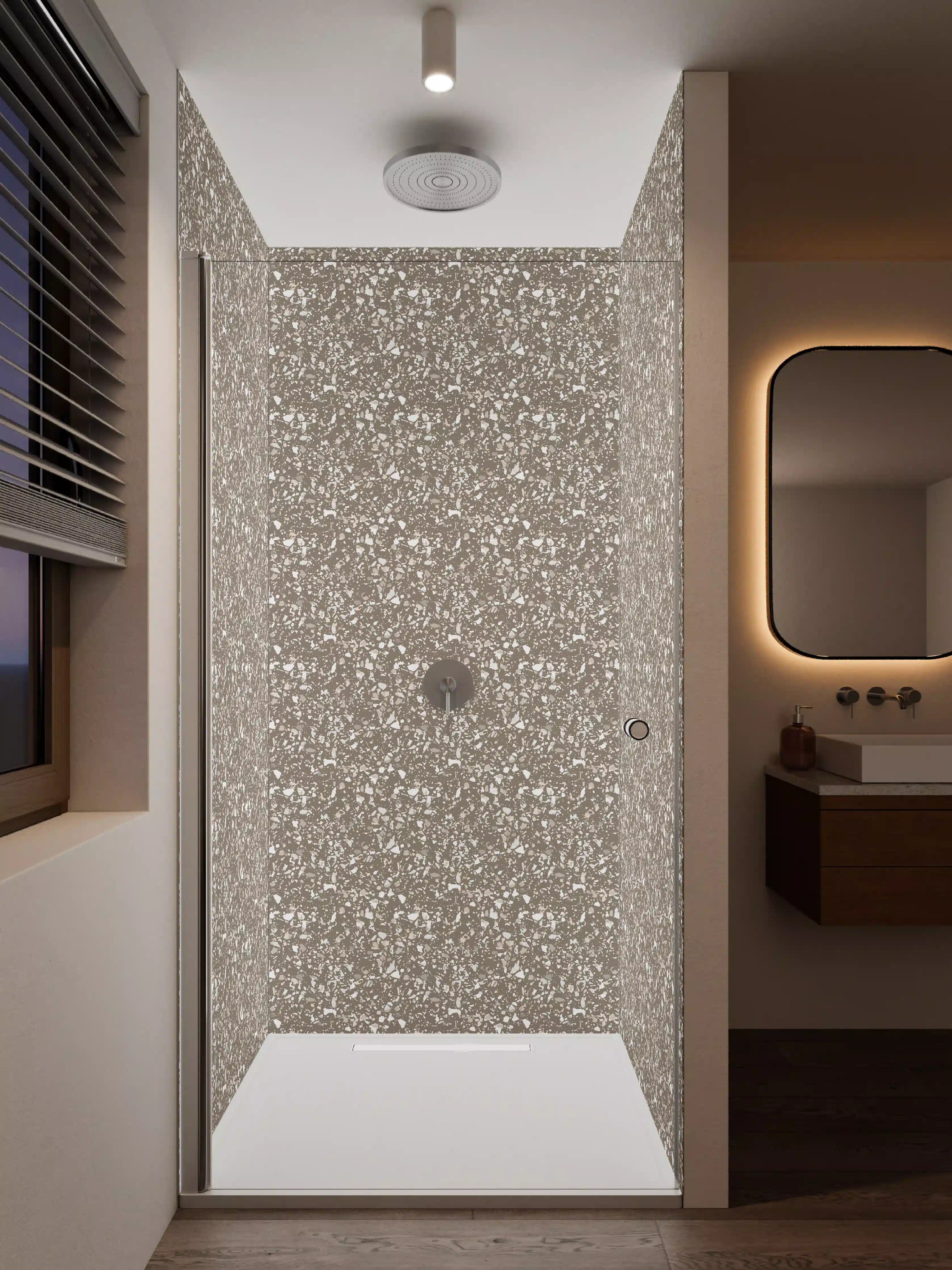 Duschrückwand - Glittering Beige Sparkle