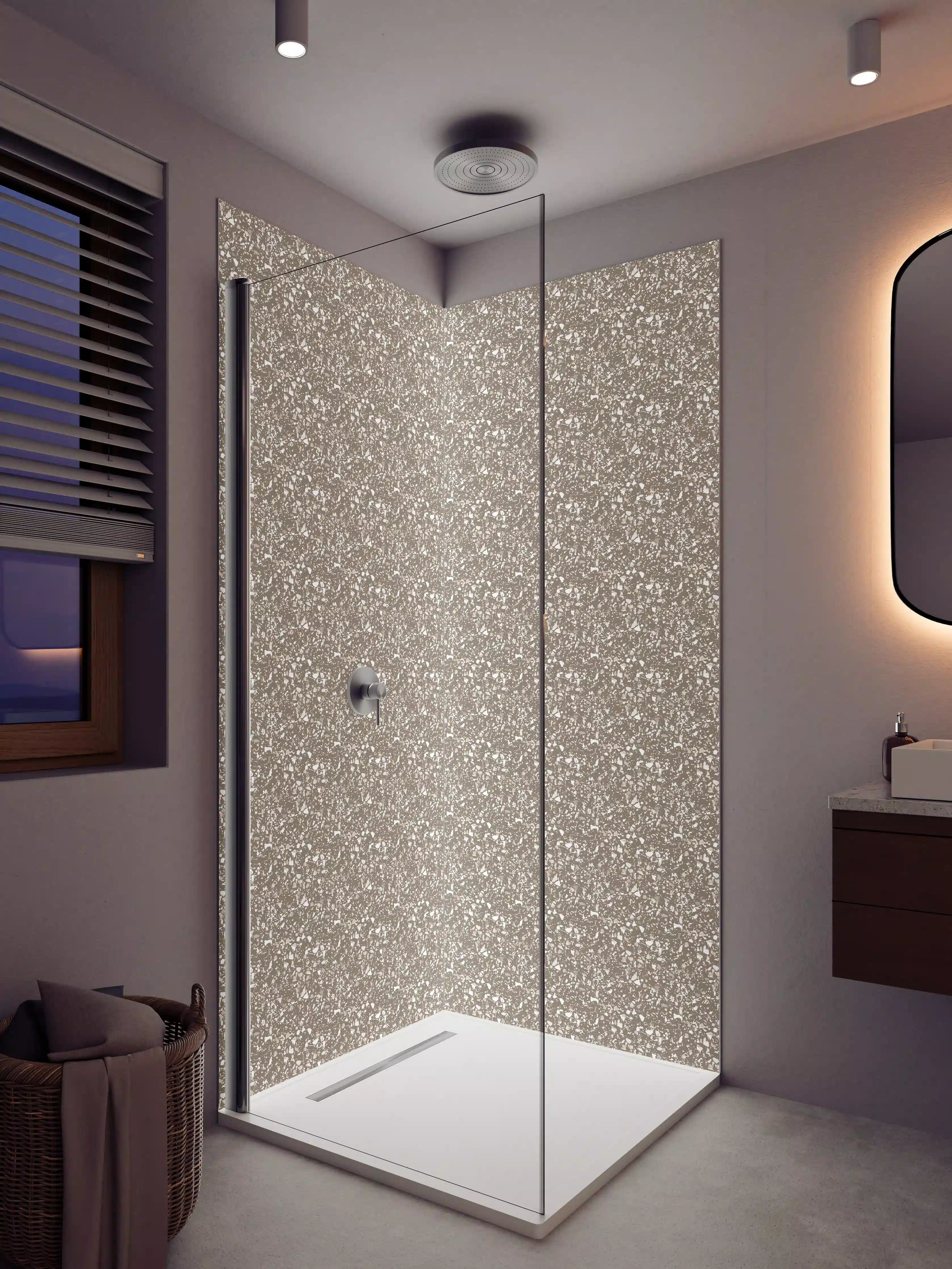 Duschrückwand - Glittering Beige Sparkle