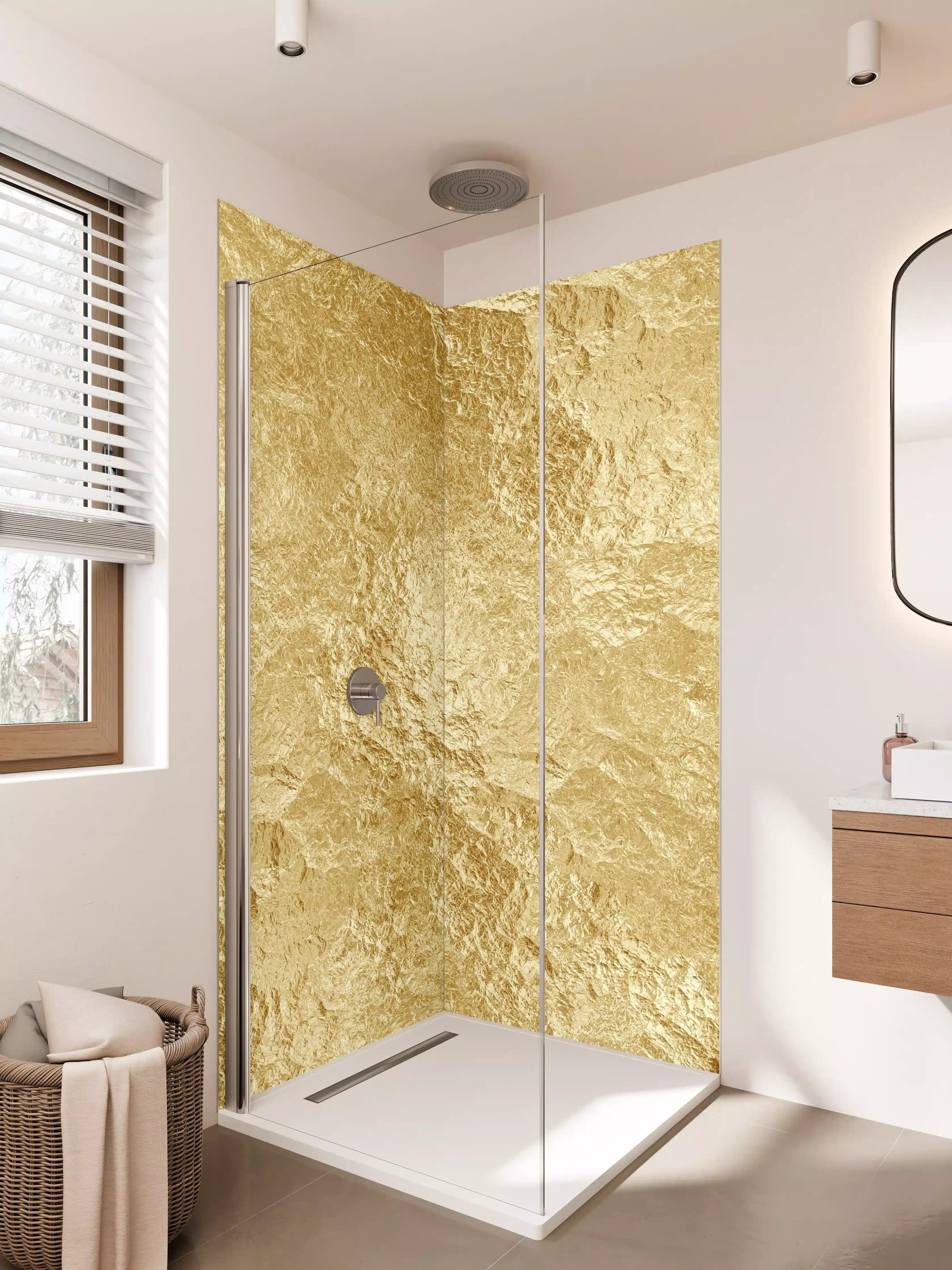 Duschrückwand - Goldene Luxus Textur