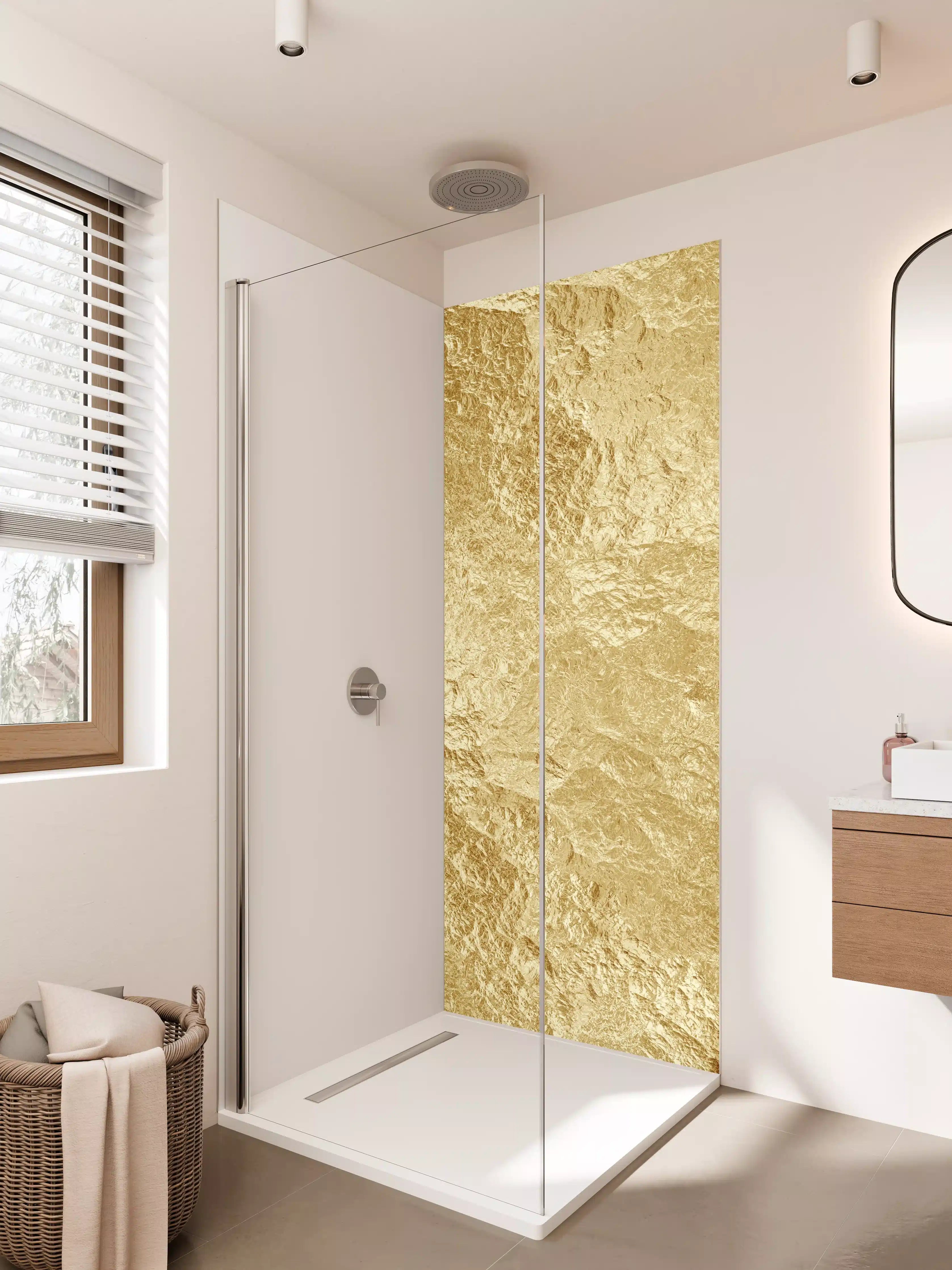 Duschrückwand - Goldene Luxus Textur