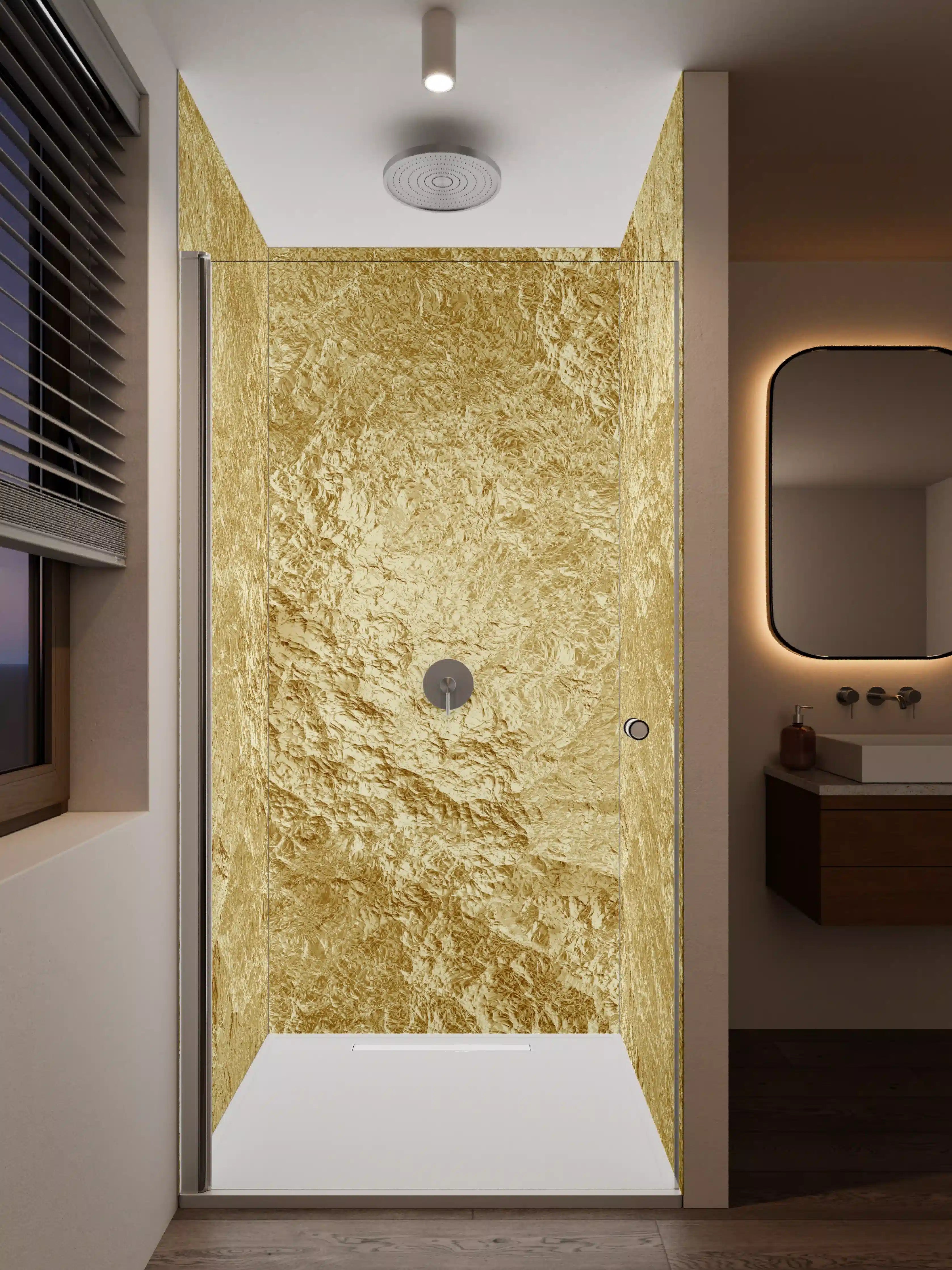 Duschrückwand - Goldene Luxus Textur