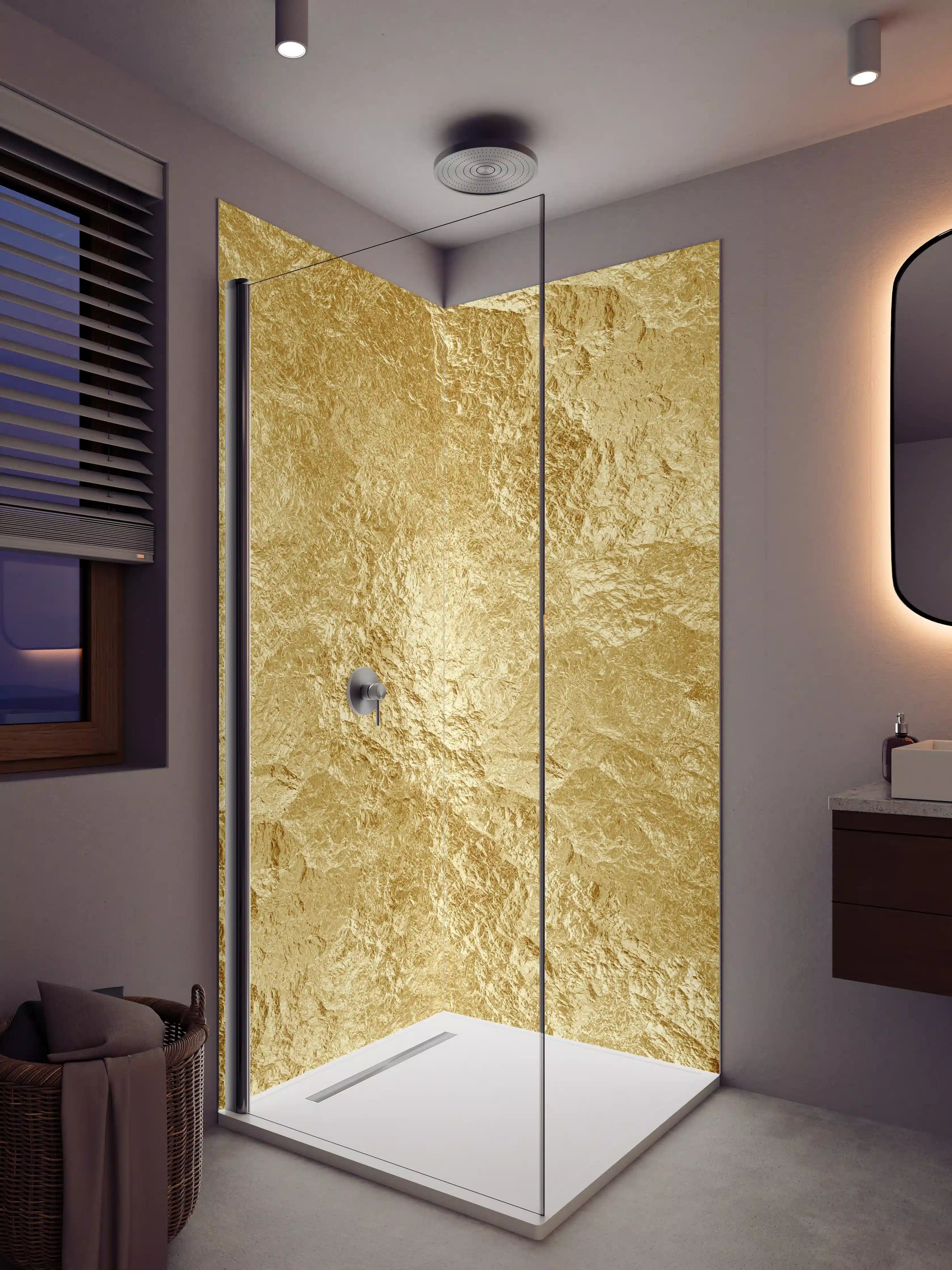 Duschrückwand - Goldene Luxus Textur