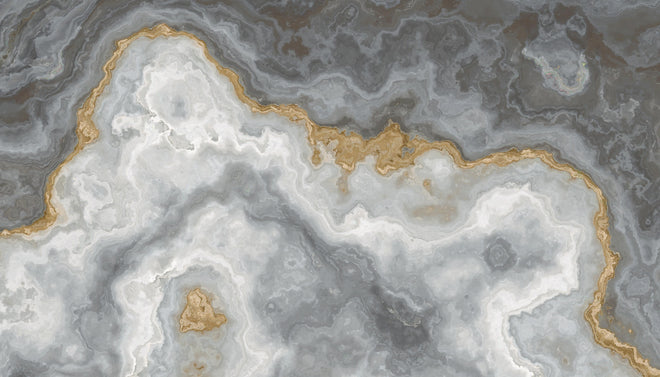 Duschrückwand - Grau-weißes Marmormuster