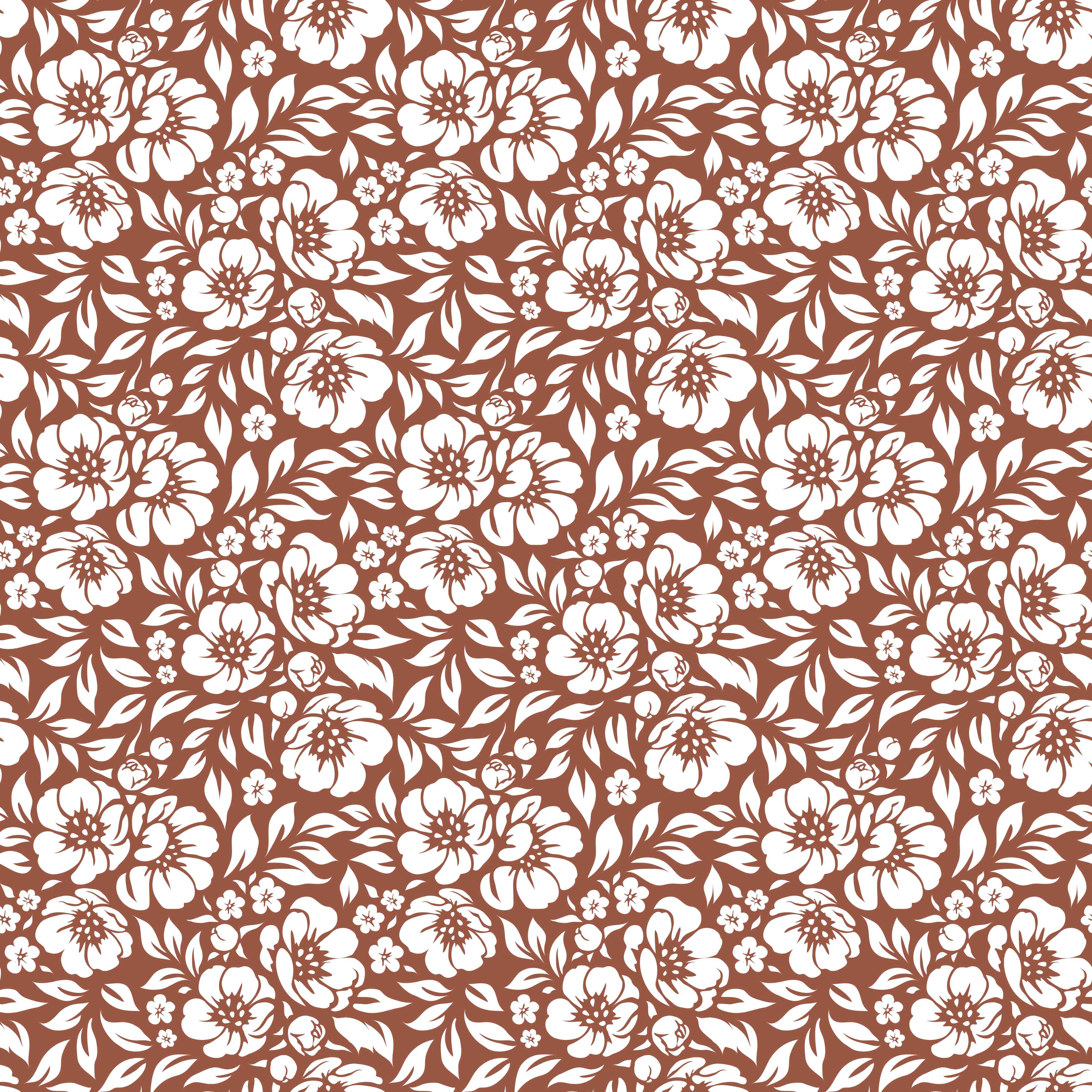 Duschrückwand-Graue Blumen auf Braun
