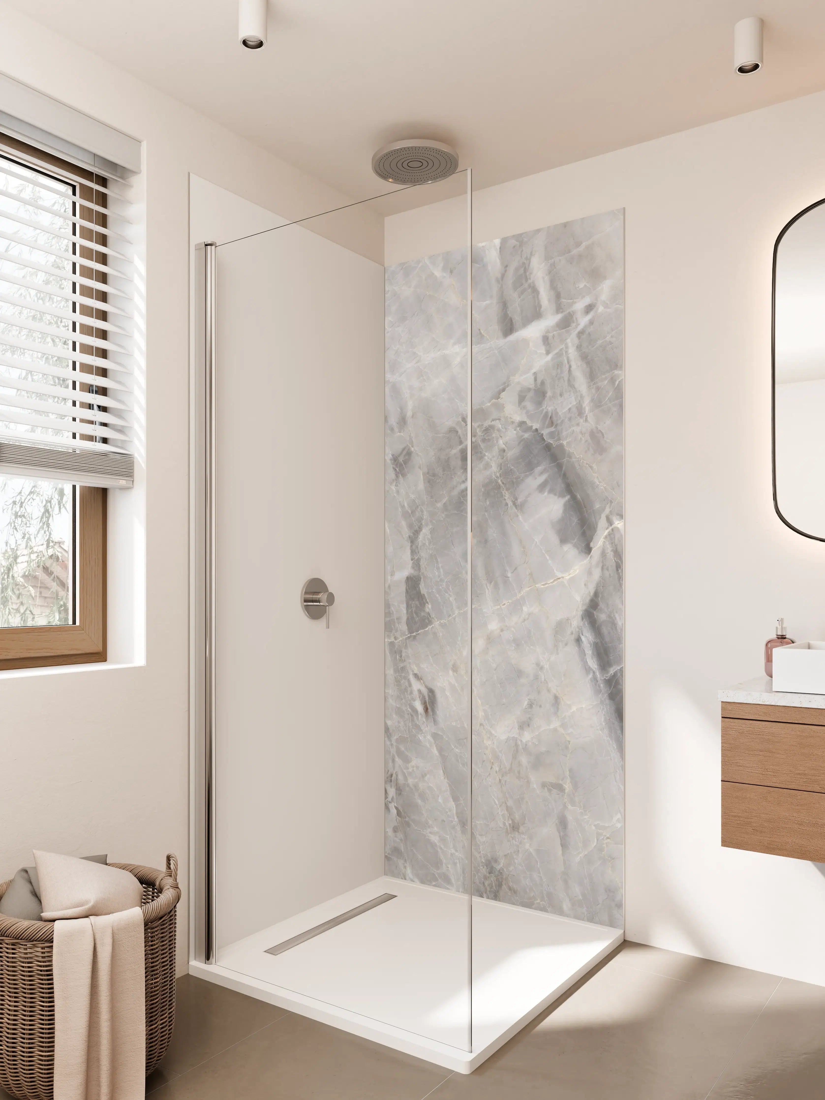 Duschrückwand - Grauer Marmor - Granit