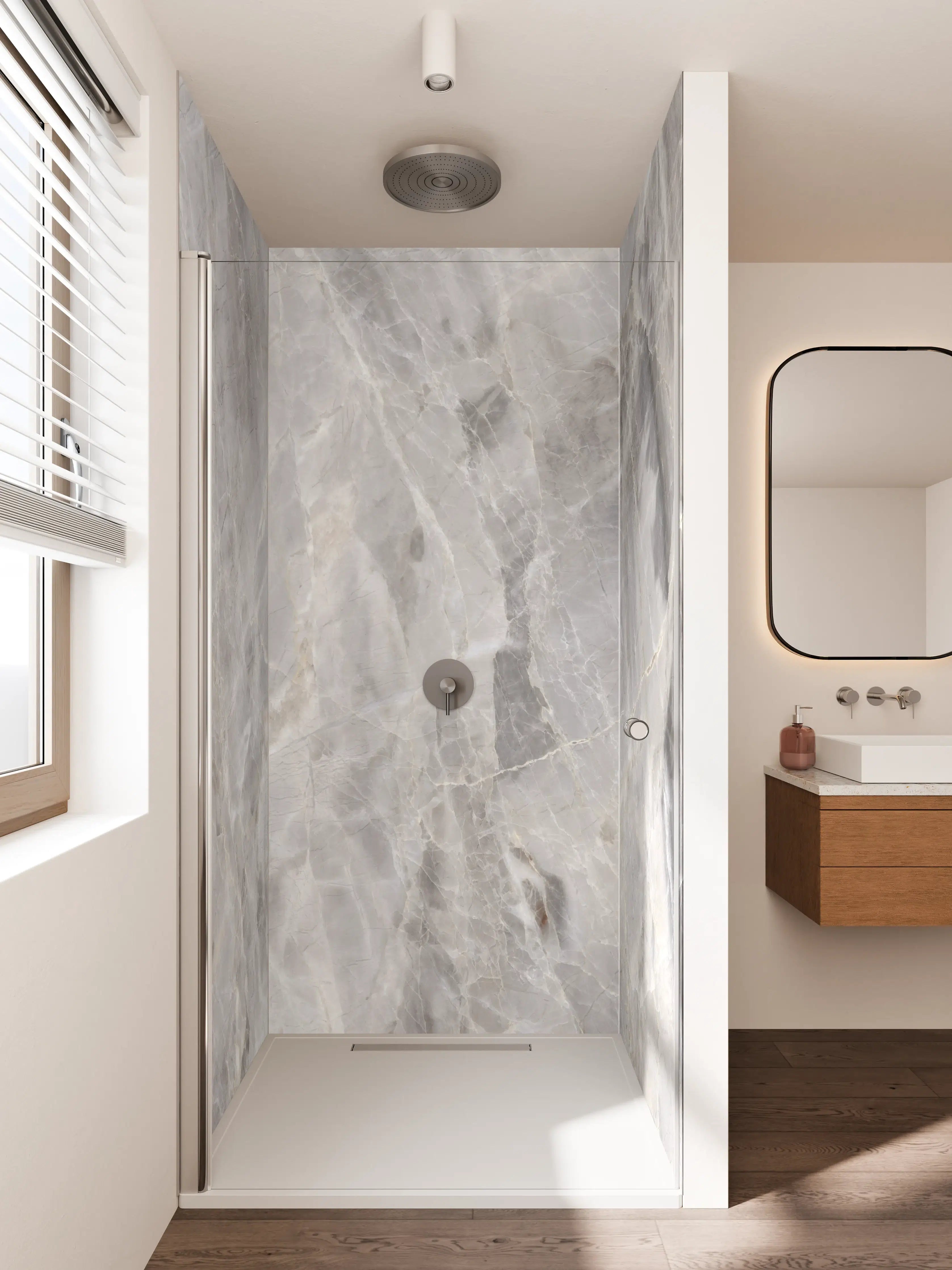 Duschrückwand - Grauer Marmor - Granit