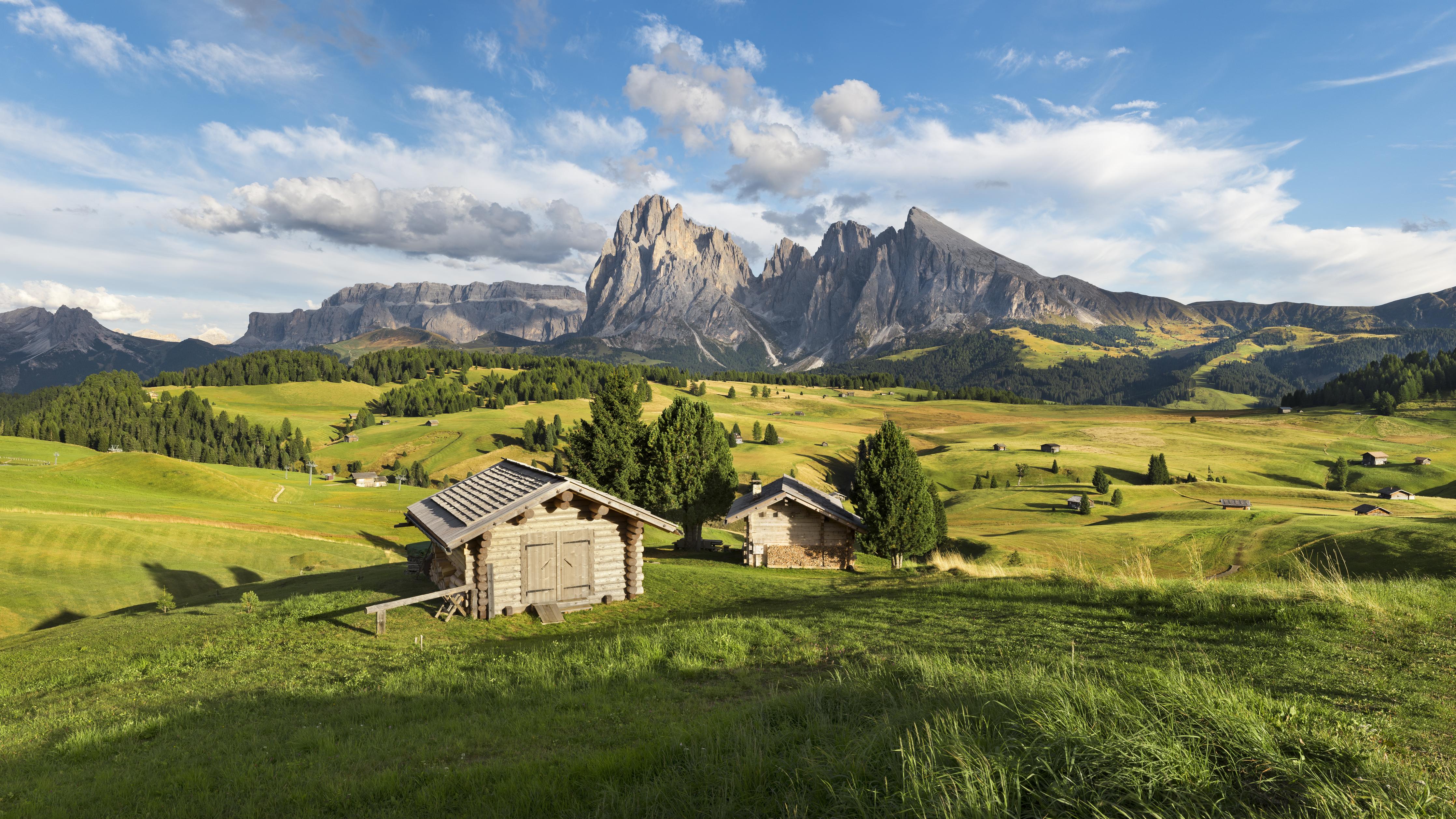 Duschrückwand-Grüne Sommerwiesen vor Alpenpanorama