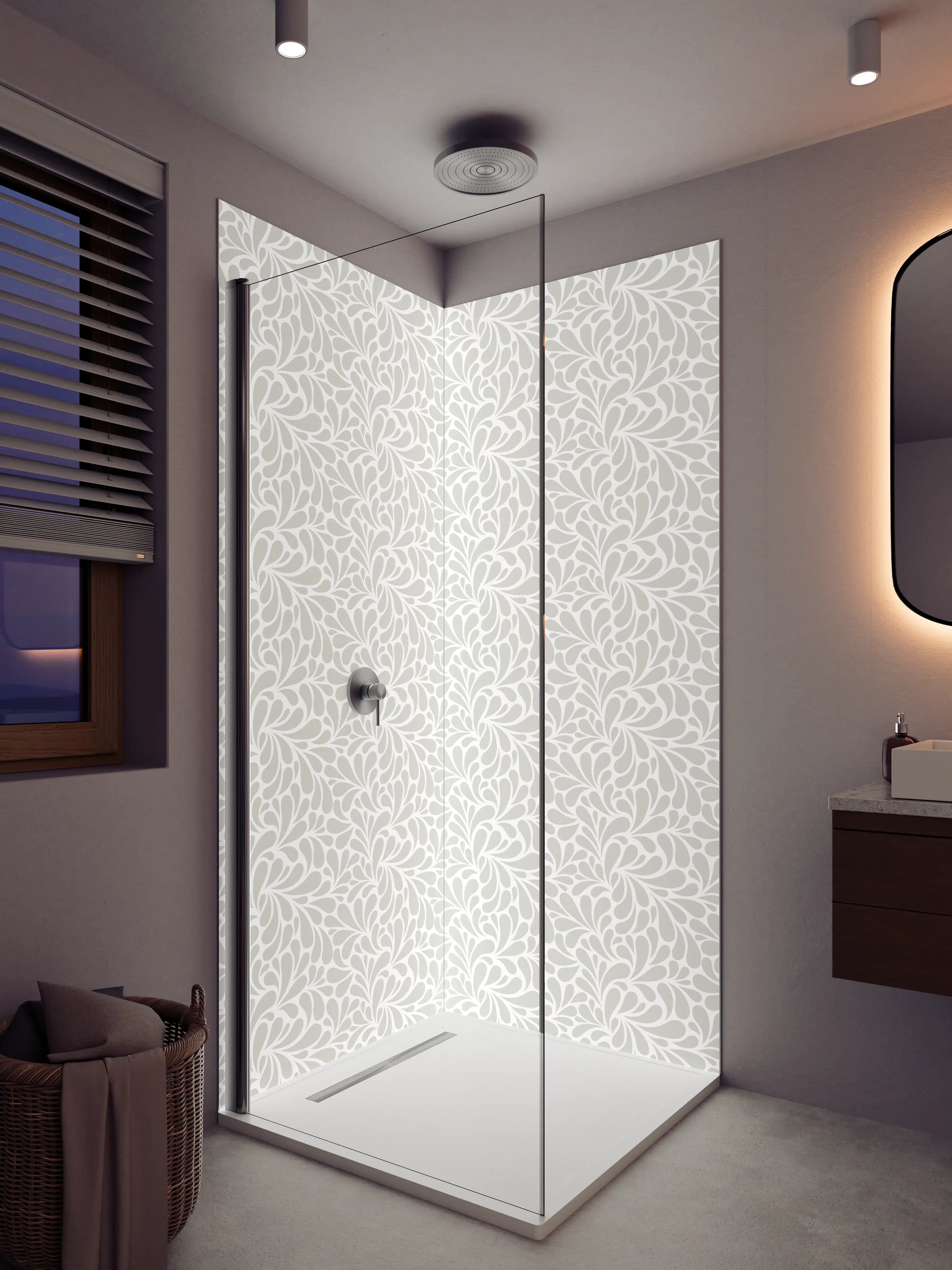 Duschrückwand - Helle, elegante Mustergestaltung