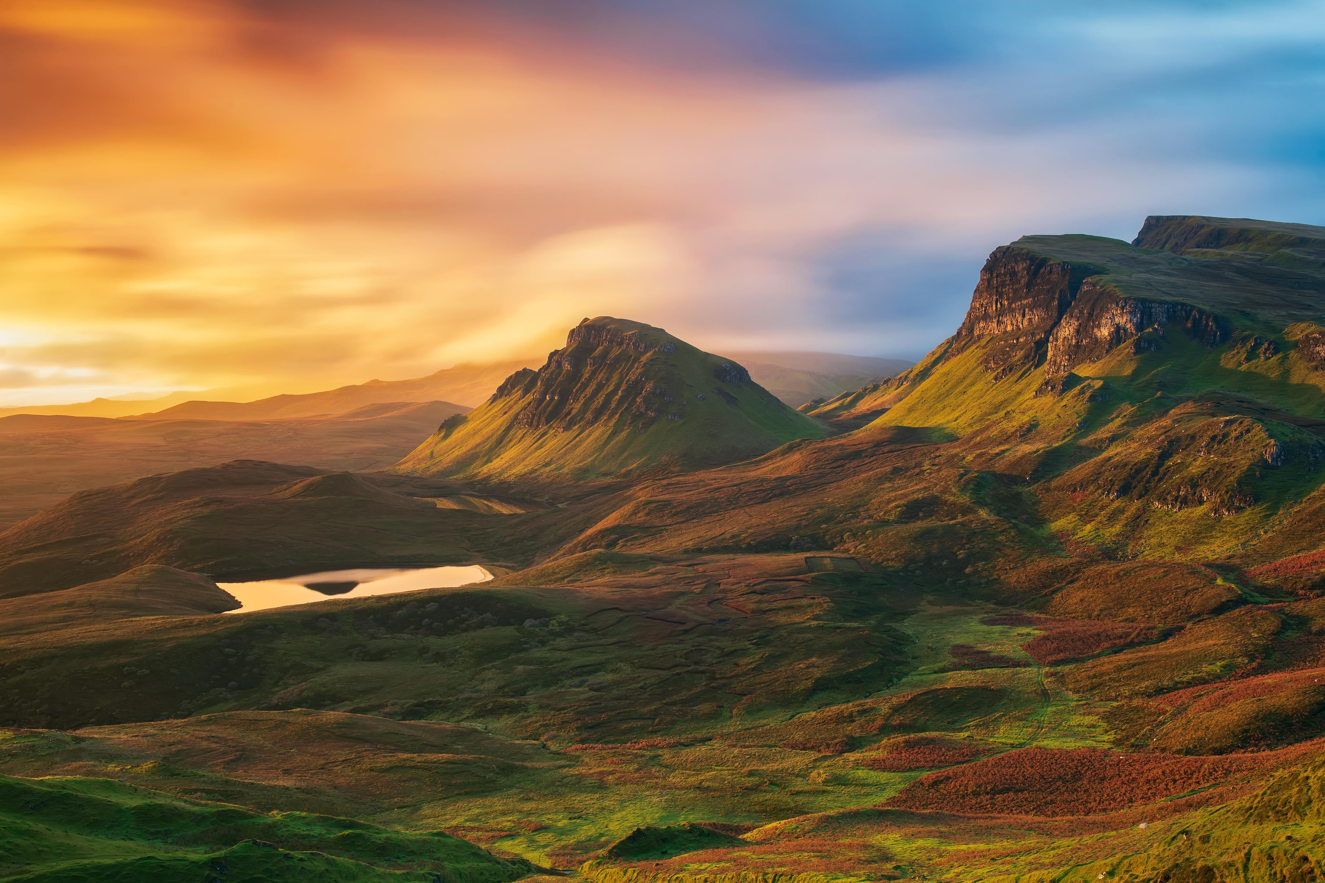 Duschrückwand-Herbstliche Dämmerung auf Isle of Skye