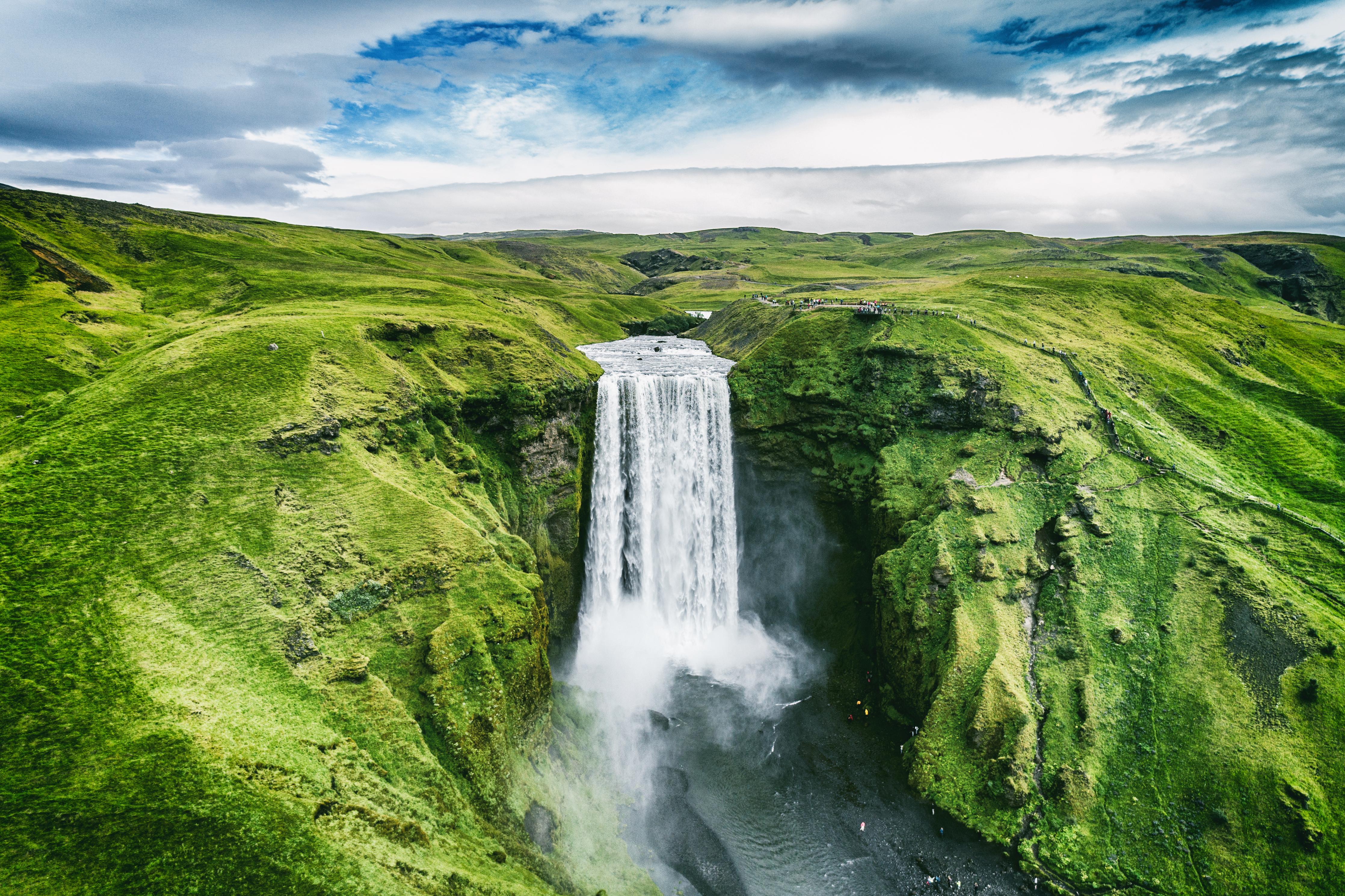 Duschrückwand-Isländischer Wasserfall Skogafoss