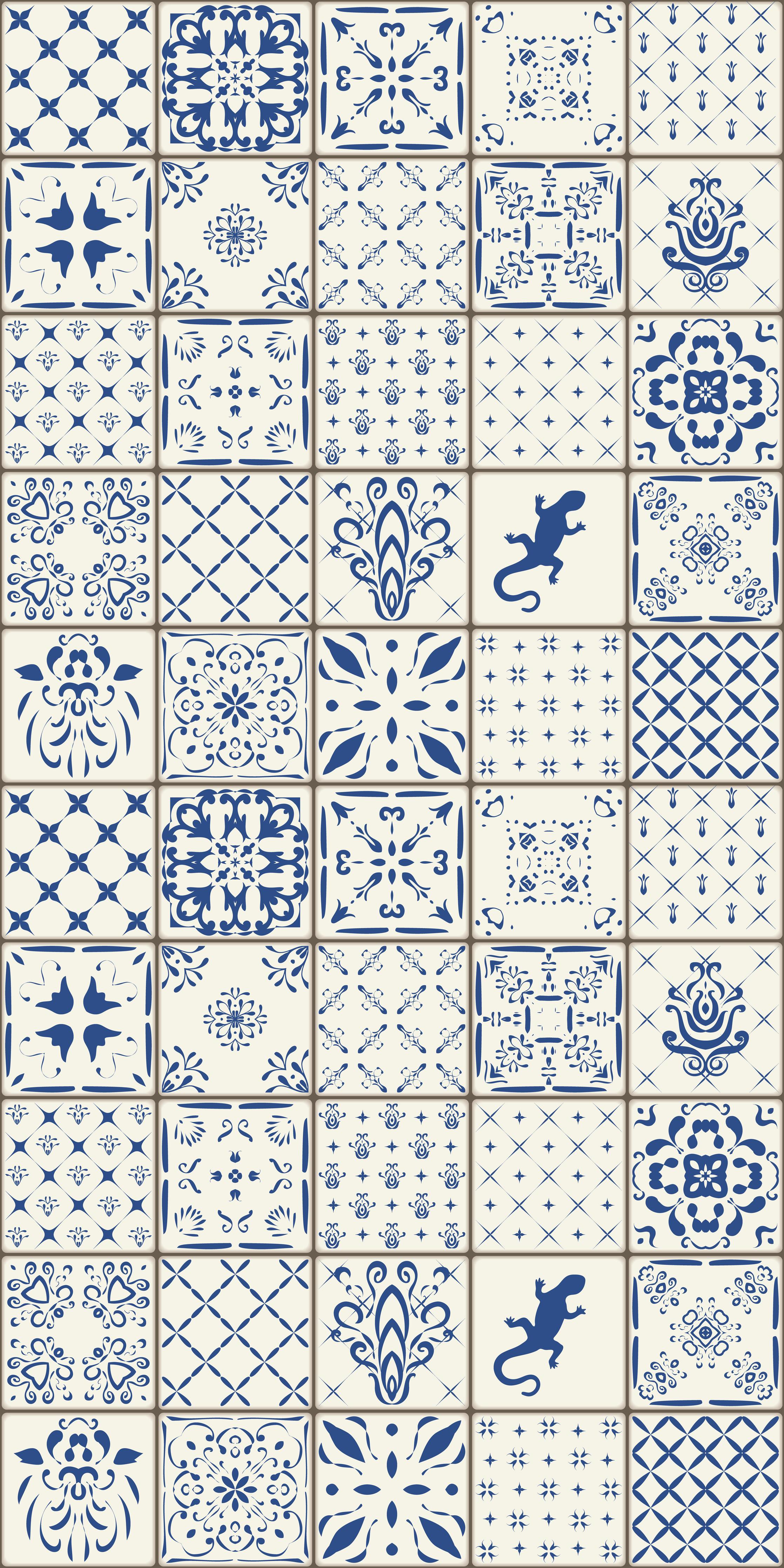 Duschrückwand-Klassische Azulejo Keramikfliesen Design